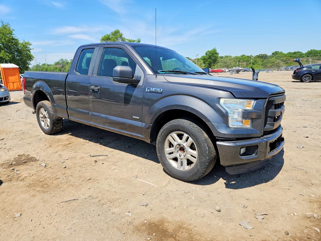 2015 Ford F150 Super Cab Gray vin: 1FTEX1CP7FFD01077
