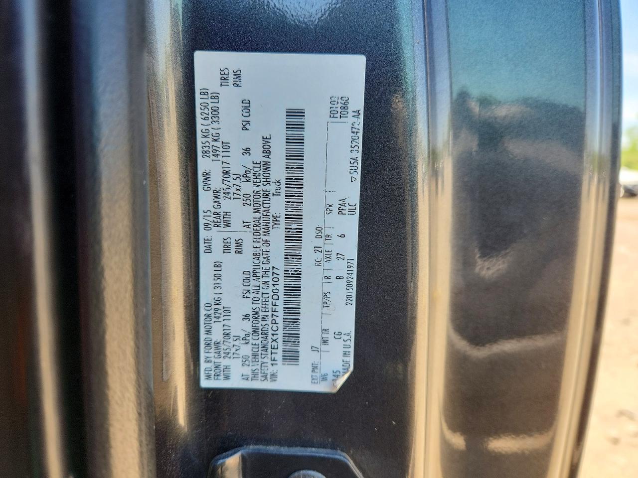2015 Ford F150 Super Cab Gray vin: 1FTEX1CP7FFD01077
