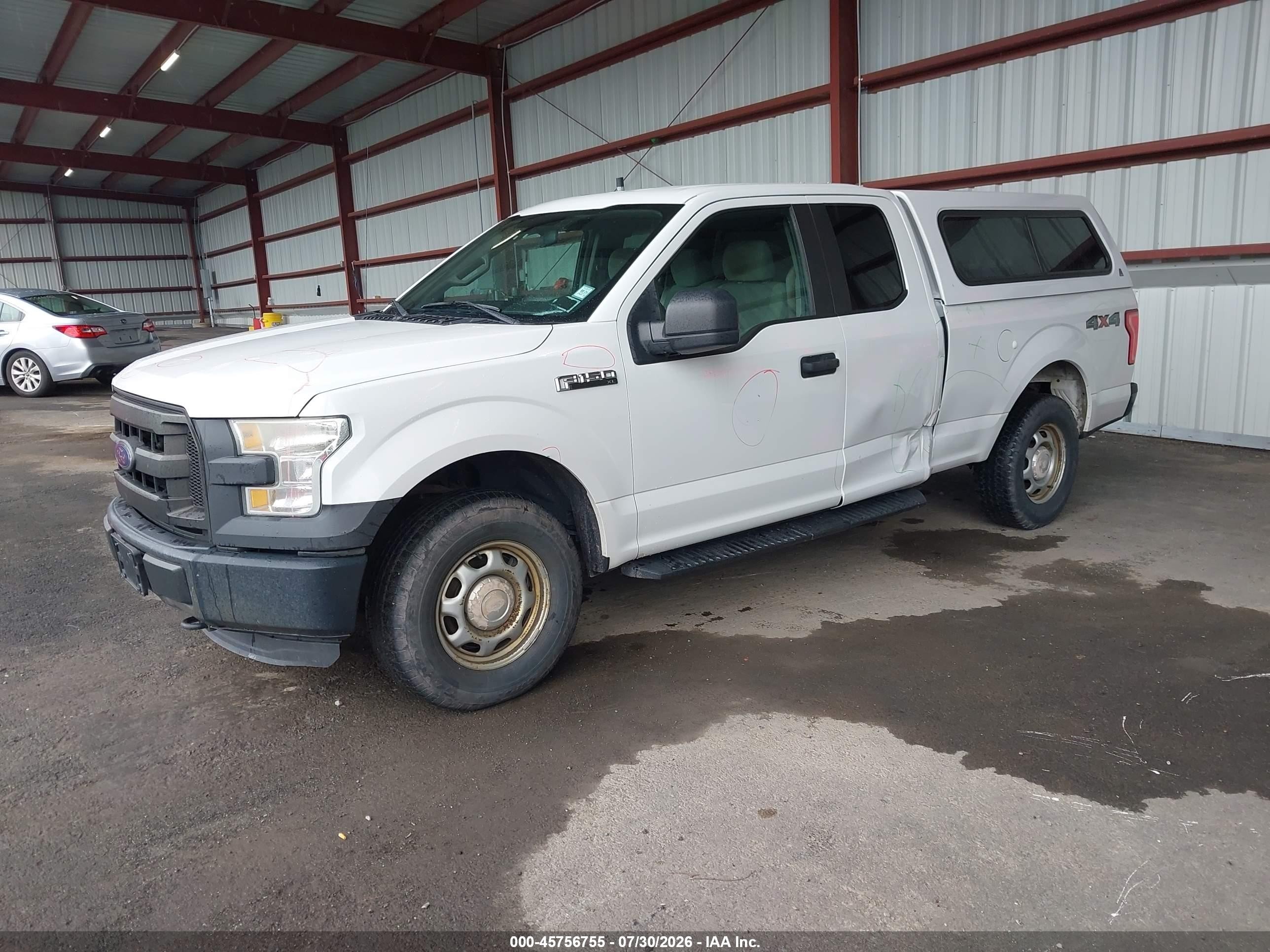 2015 Ford F-150 Xl White vin: 1FTEX1E82FFB71120