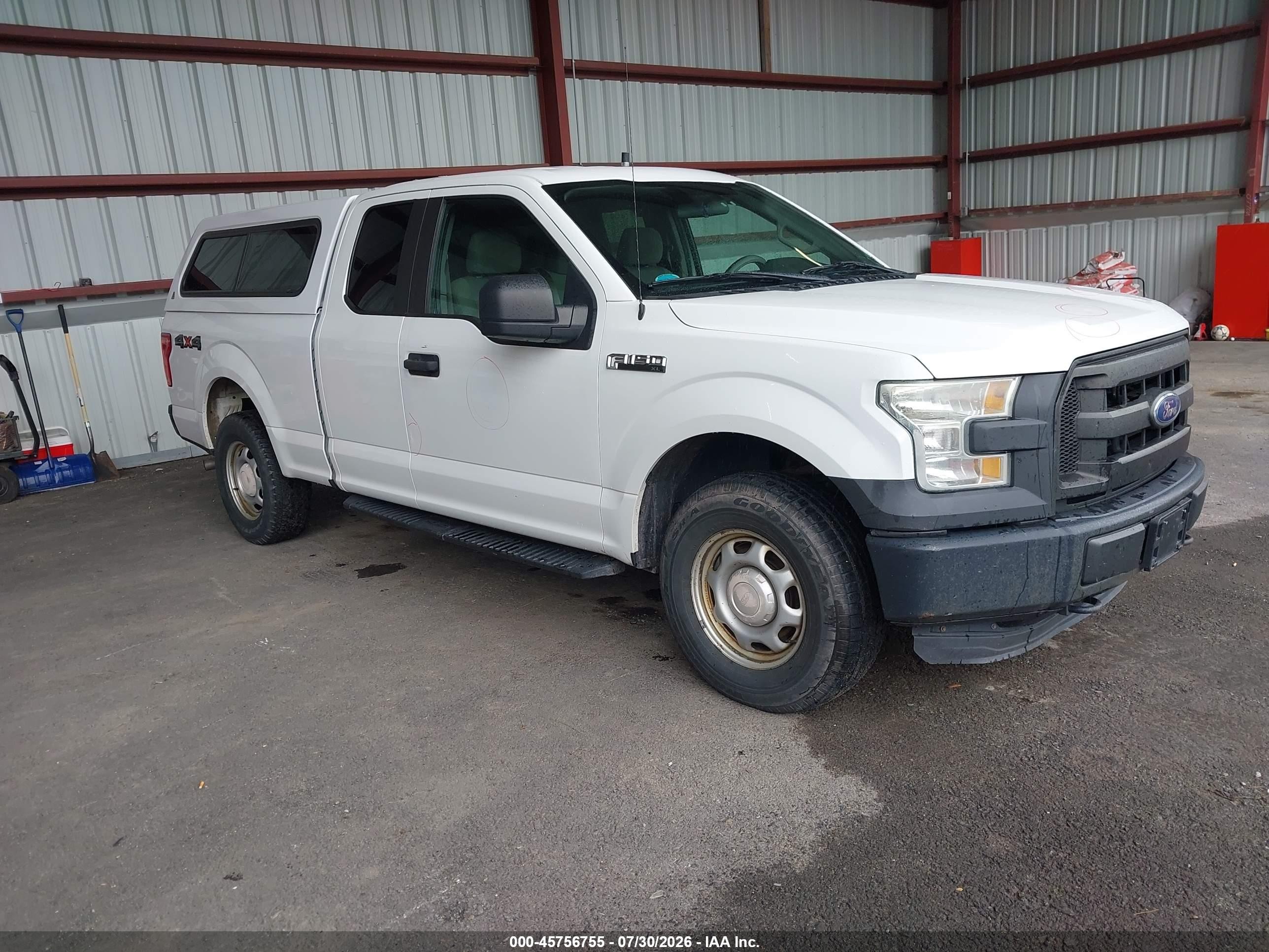 2015 Ford F-150 Xl White vin: 1FTEX1E82FFB71120