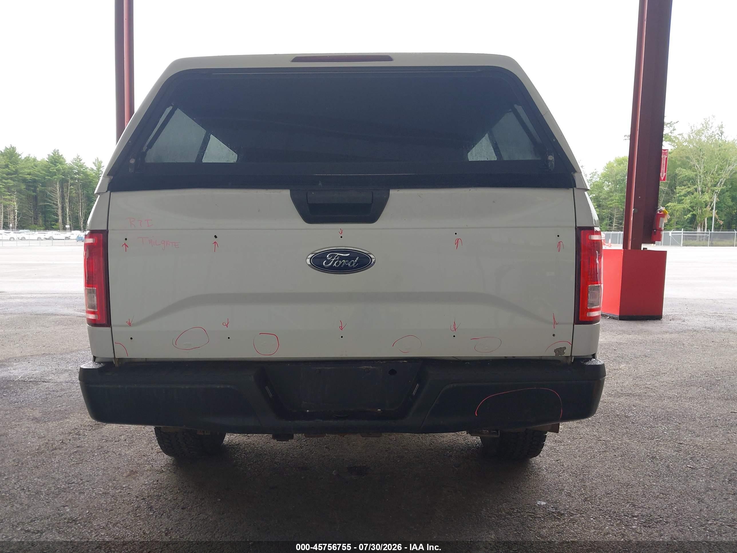 2015 Ford F-150 Xl White vin: 1FTEX1E82FFB71120