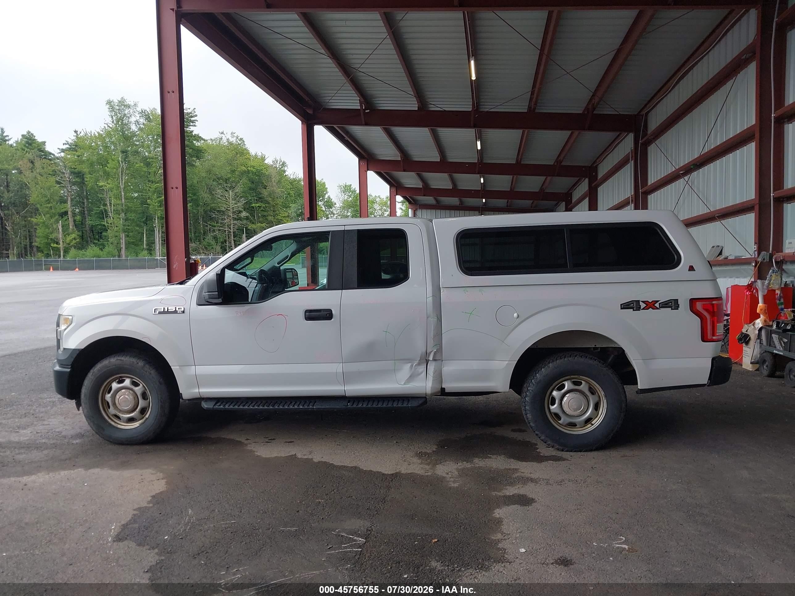 2015 Ford F-150 Xl White vin: 1FTEX1E82FFB71120