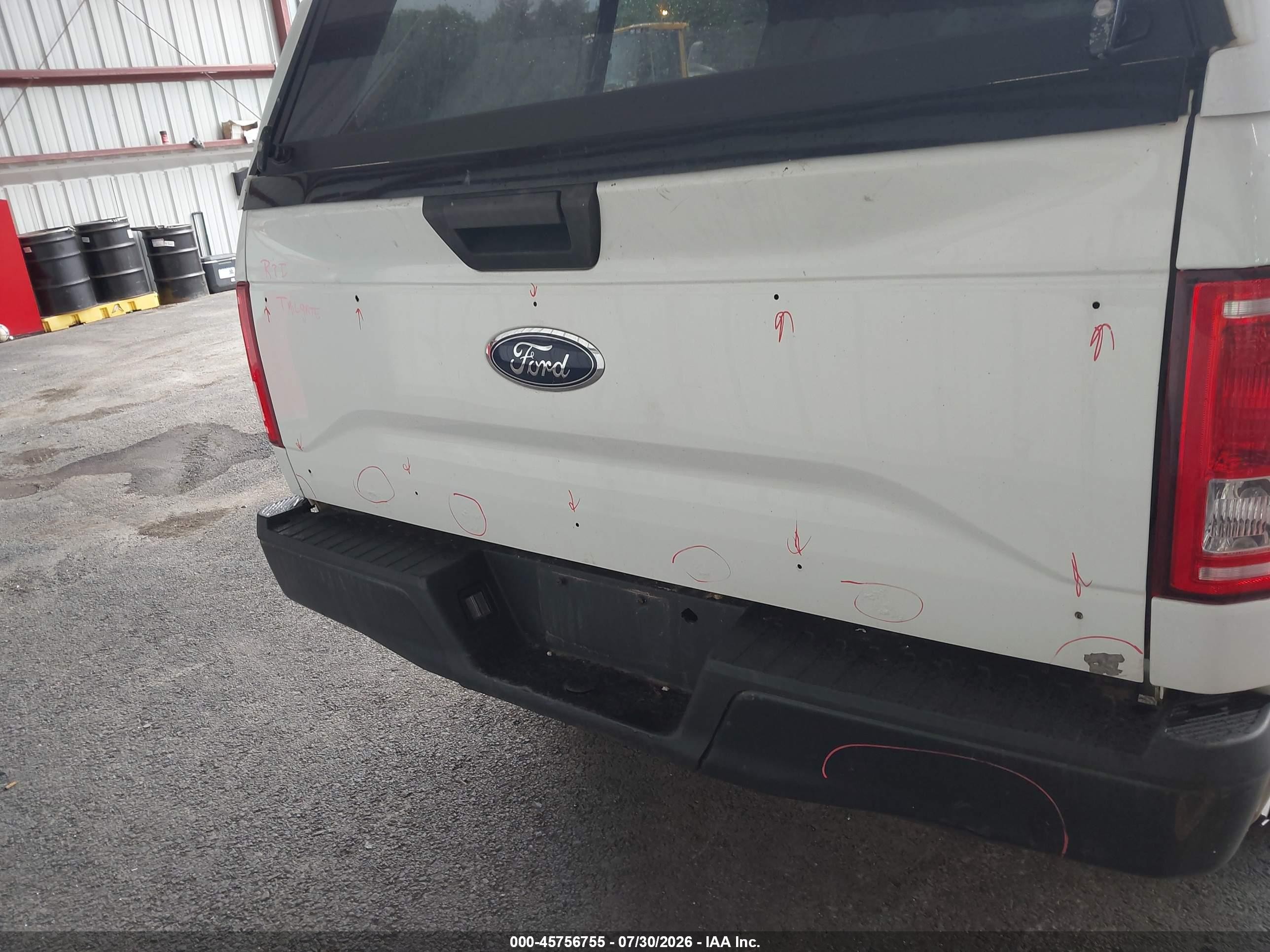 2015 Ford F-150 Xl White vin: 1FTEX1E82FFB71120