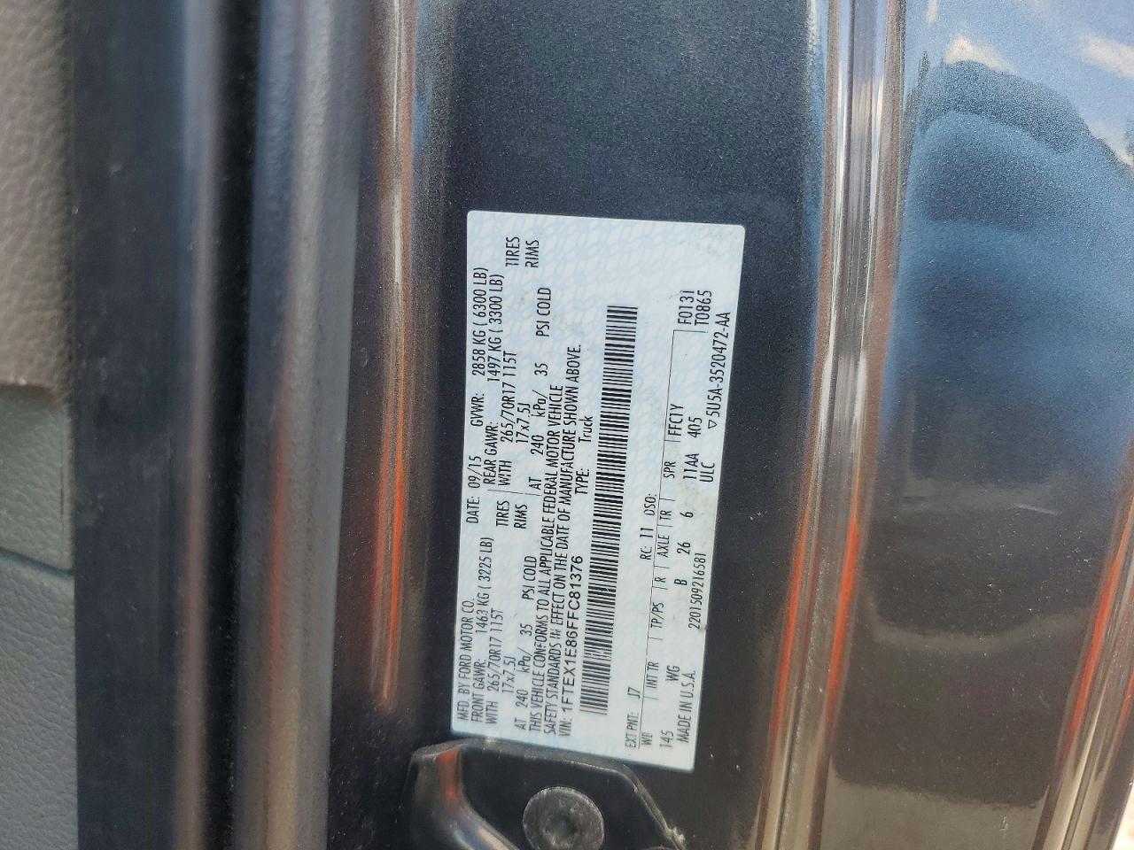 2015 Ford F150 Gray vin: 1FTEX1E86FFC81376