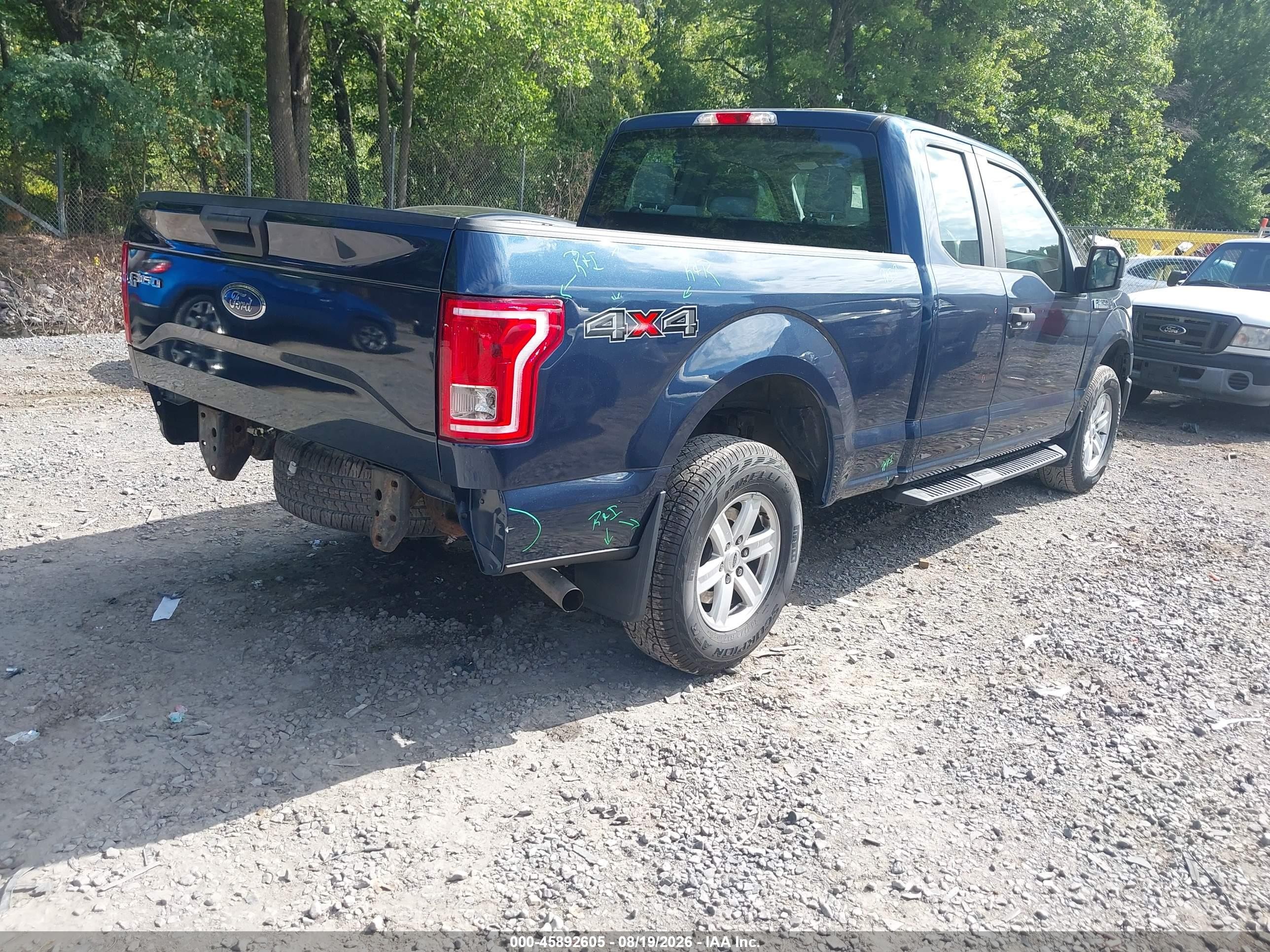 2015 Ford F-150 Xl Blue vin: 1FTEX1E87FFB48772