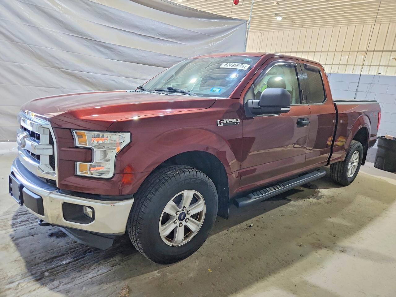 2016 Ford F150 Super Cab Бордовый vin: 1FTEX1E8XGFD07978