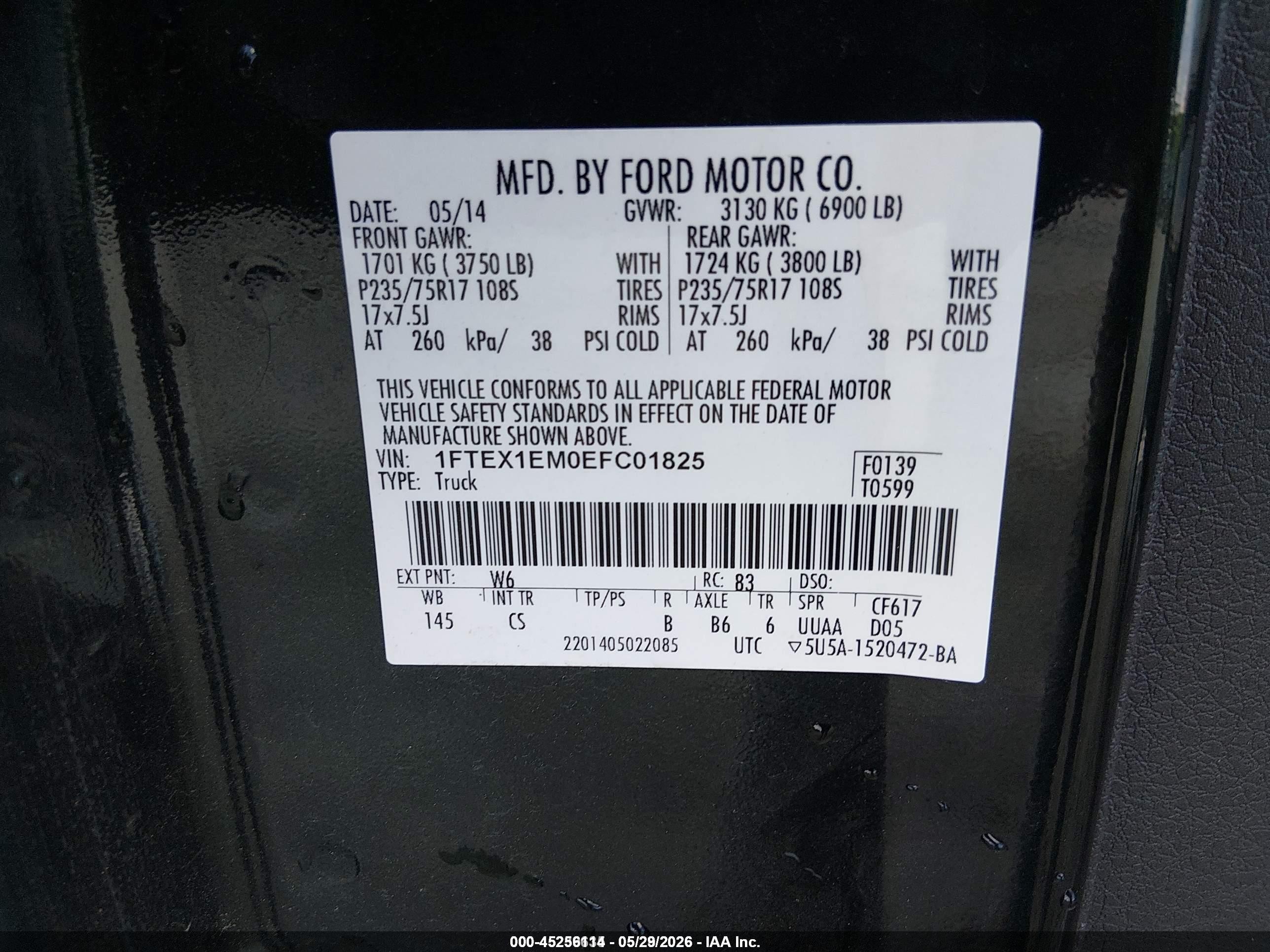 2014 Ford F-150 Xl Green vin: 1FTEX1EM0EFC01825