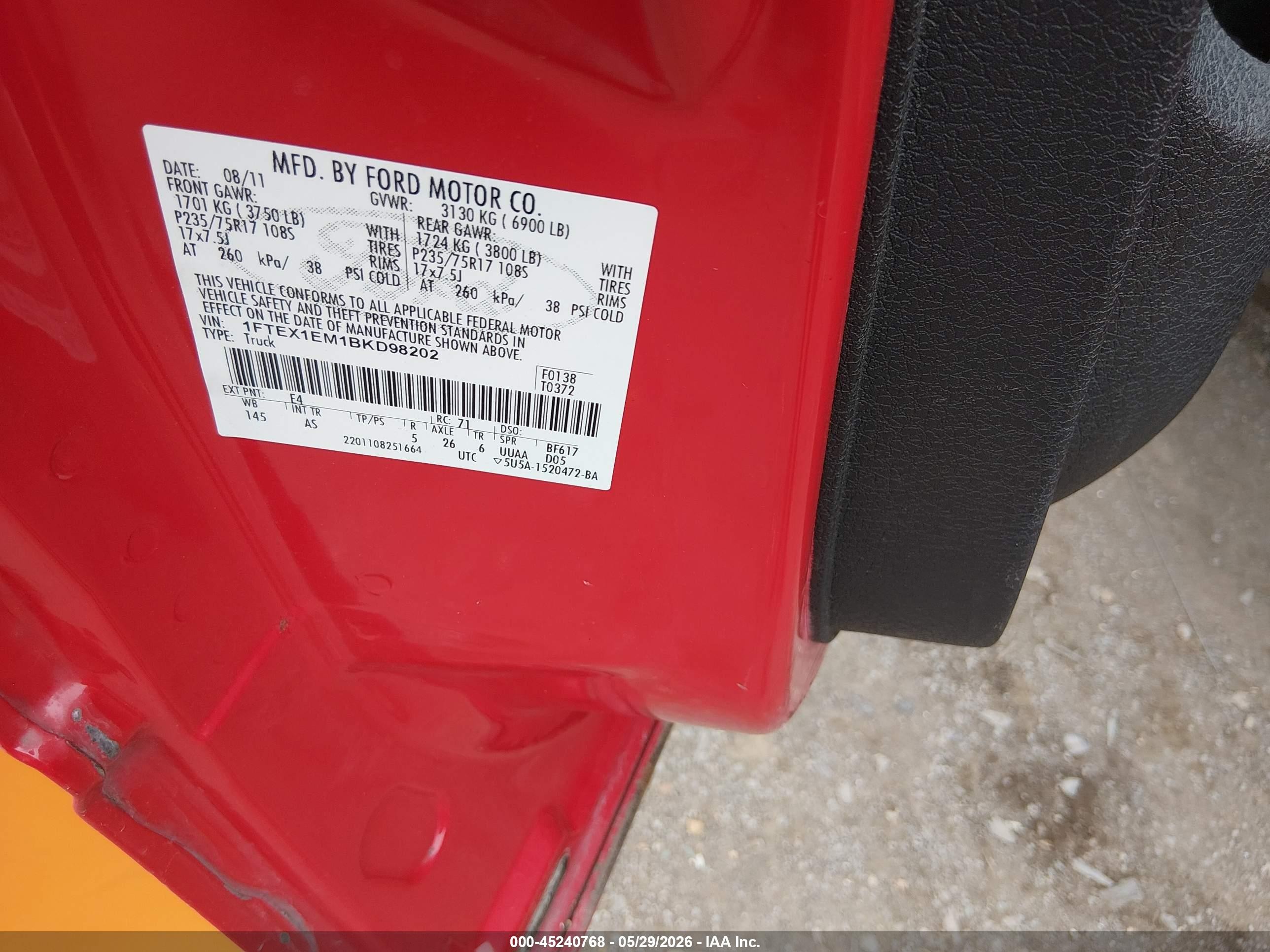 2011 Ford F-150 Xl Серый vin: 1FTEX1EM1BKD98202