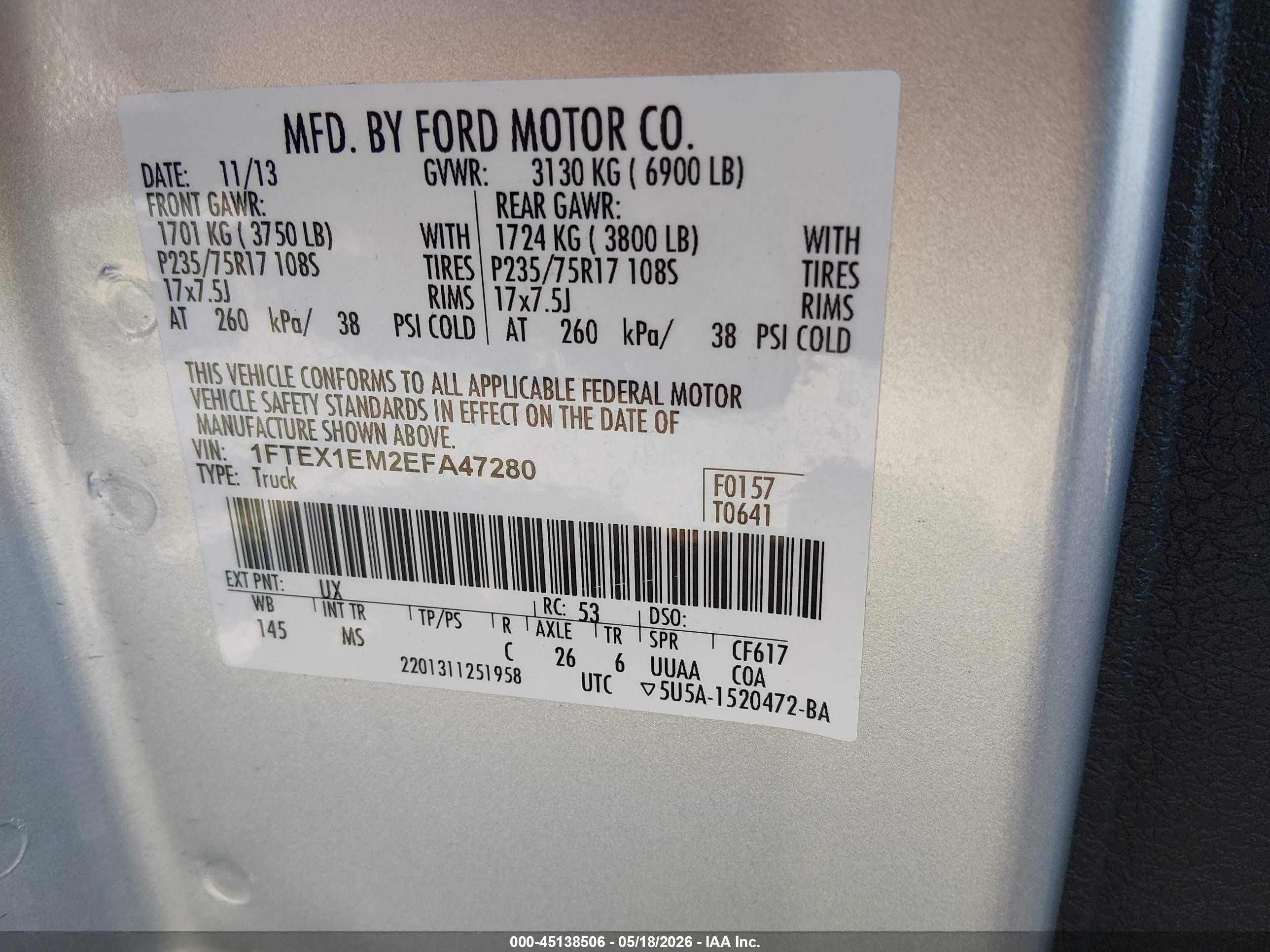 2014 Ford F-150 Xlt Серебряный vin: 1FTEX1EM2EFA47280
