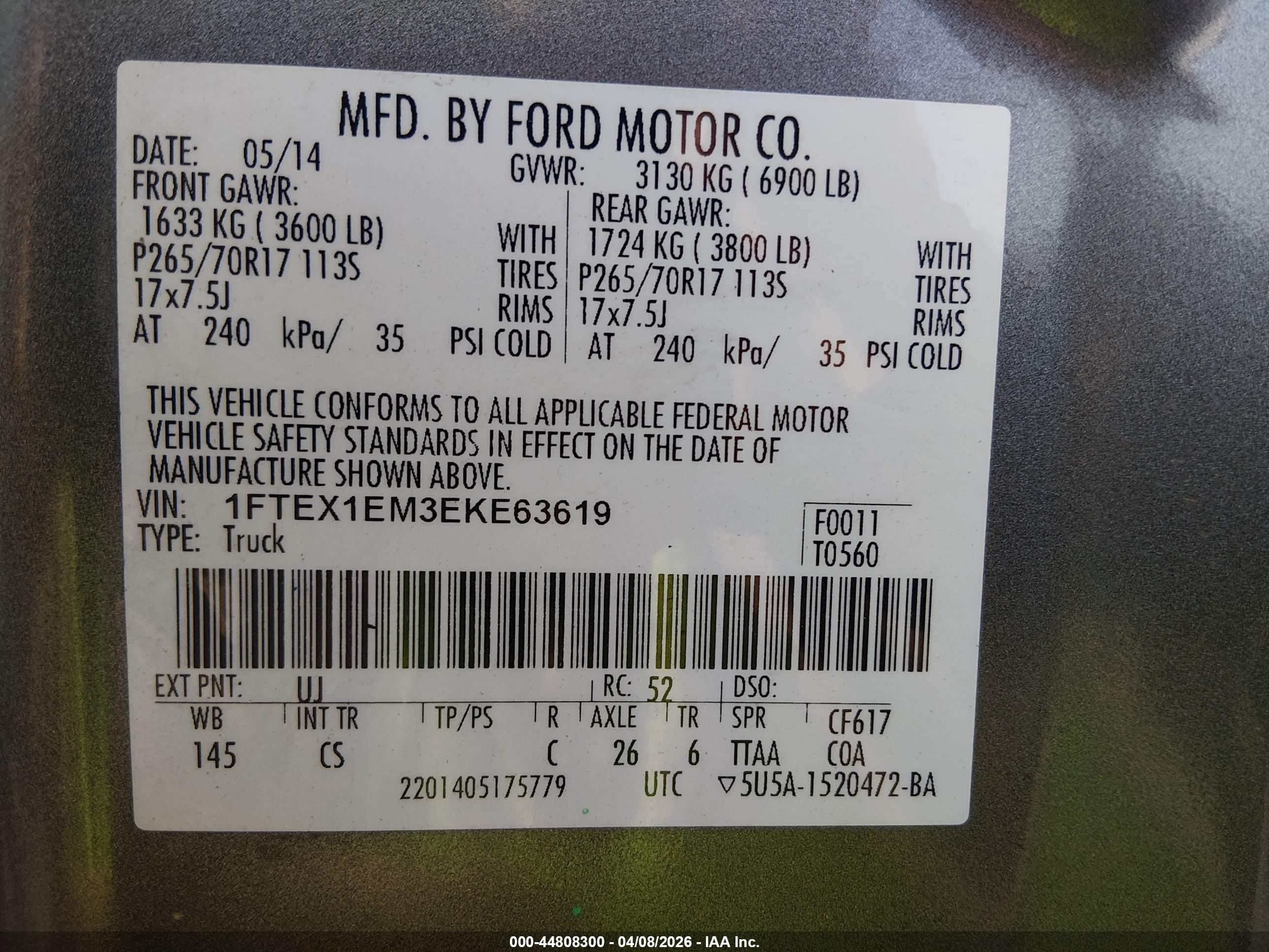 2014 Ford F-150 Xl Gray vin: 1FTEX1EM3EKE63619
