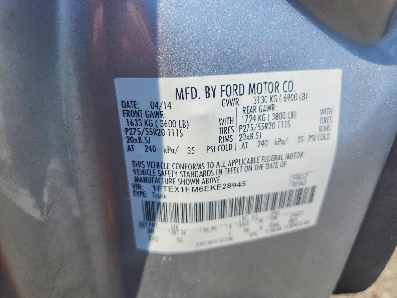 2014 Ford F150 Super Cab Gray vin: 1FTEX1EM6EKE28945