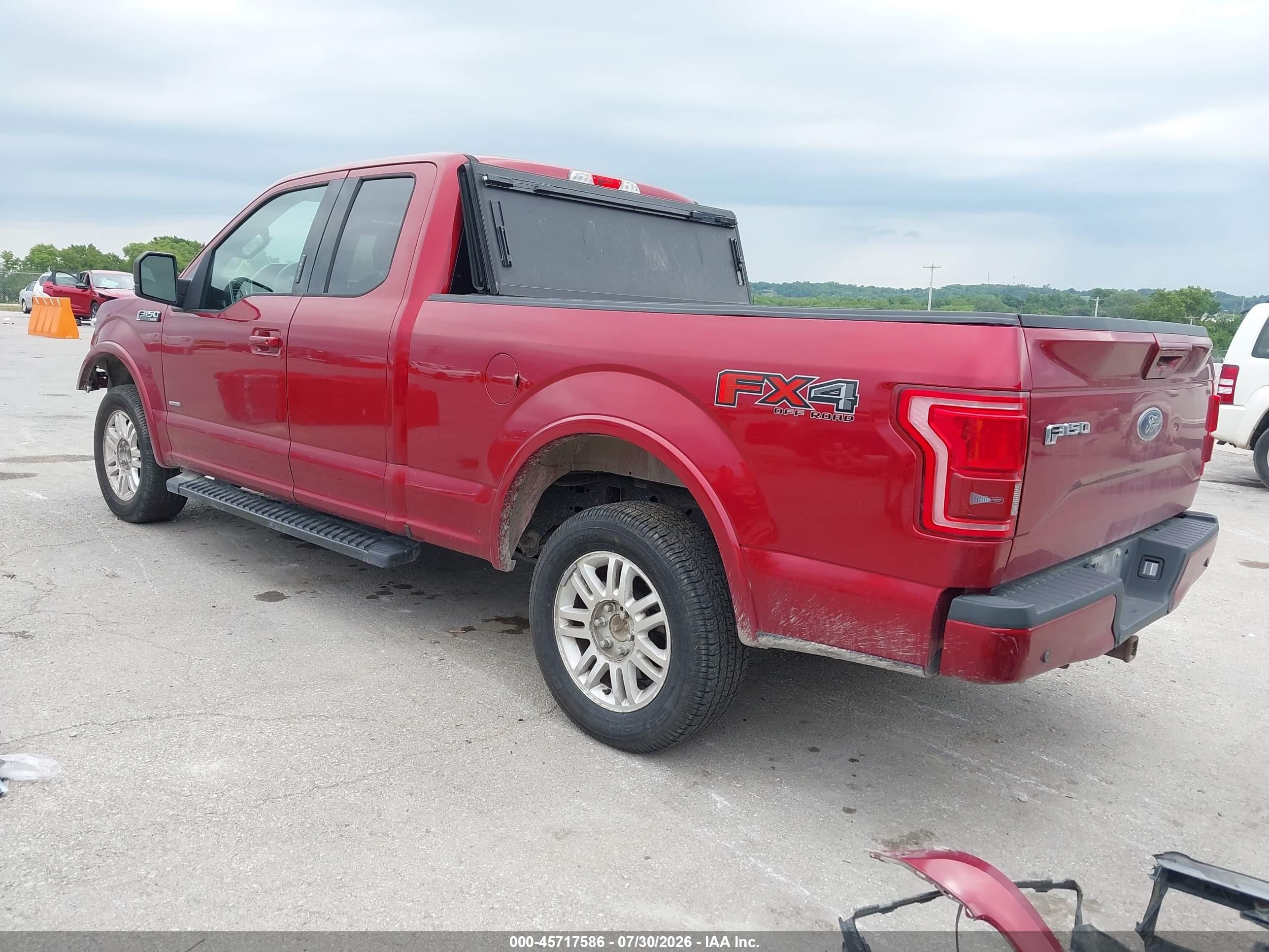 2015 Ford F-150 Lariat Red vin: 1FTEX1EP0FKD96666