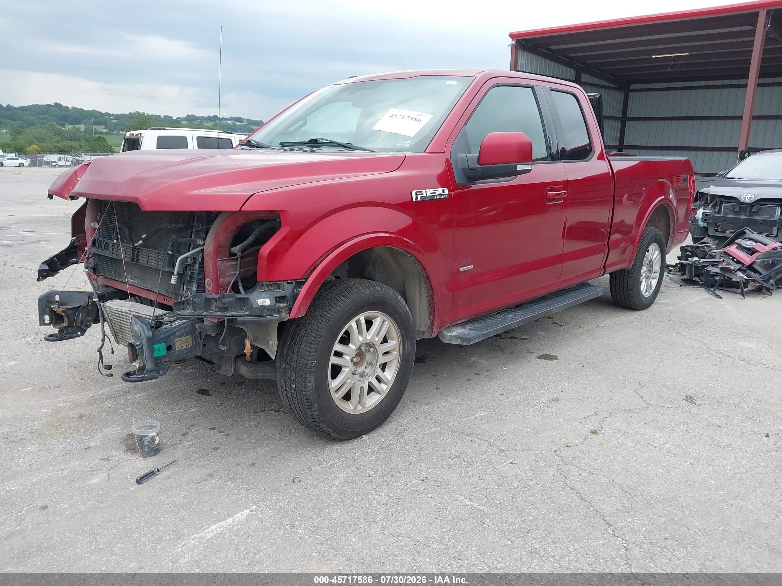 2015 Ford F-150 Lariat Red vin: 1FTEX1EP0FKD96666
