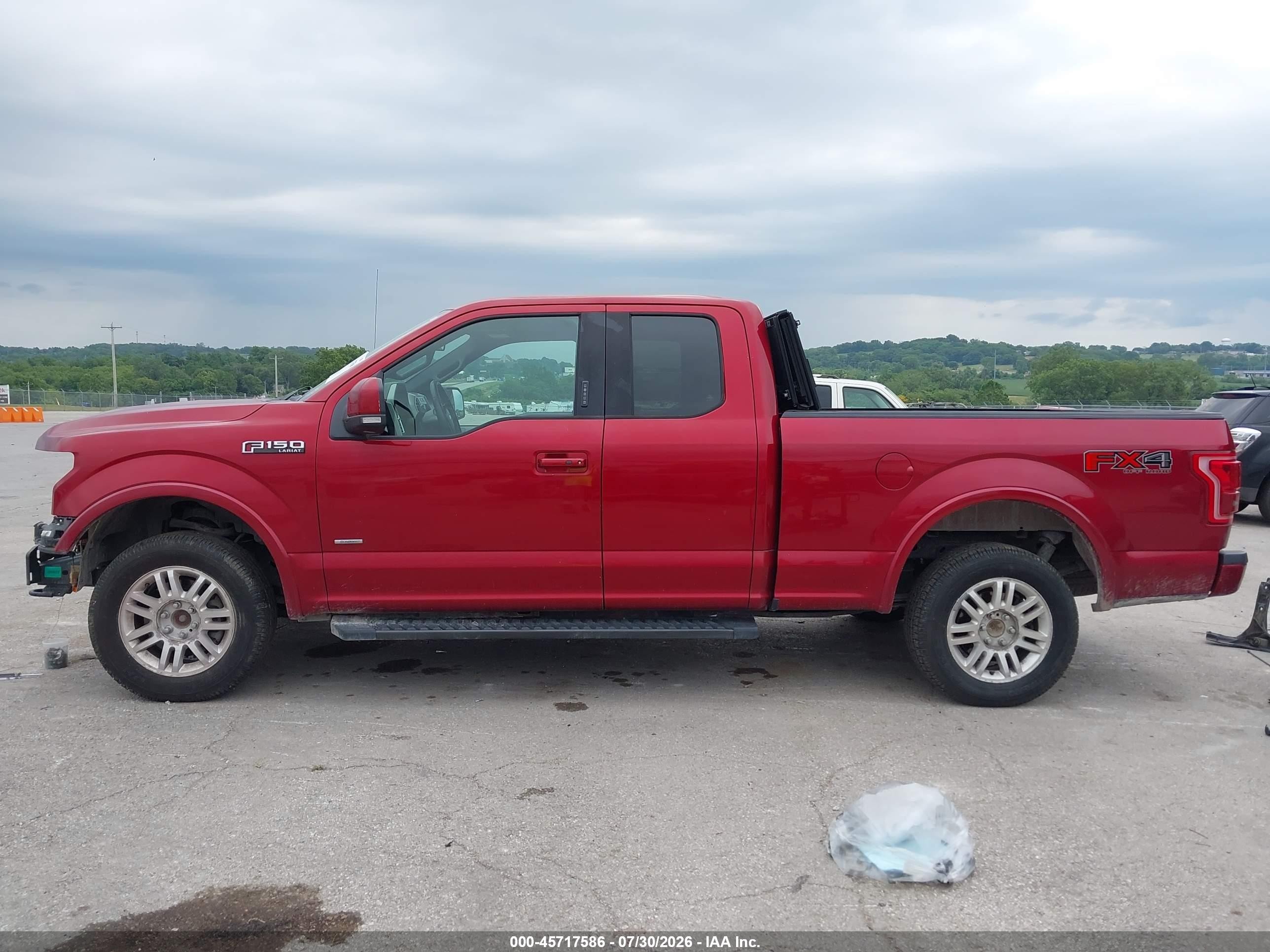 2015 Ford F-150 Lariat Red vin: 1FTEX1EP0FKD96666