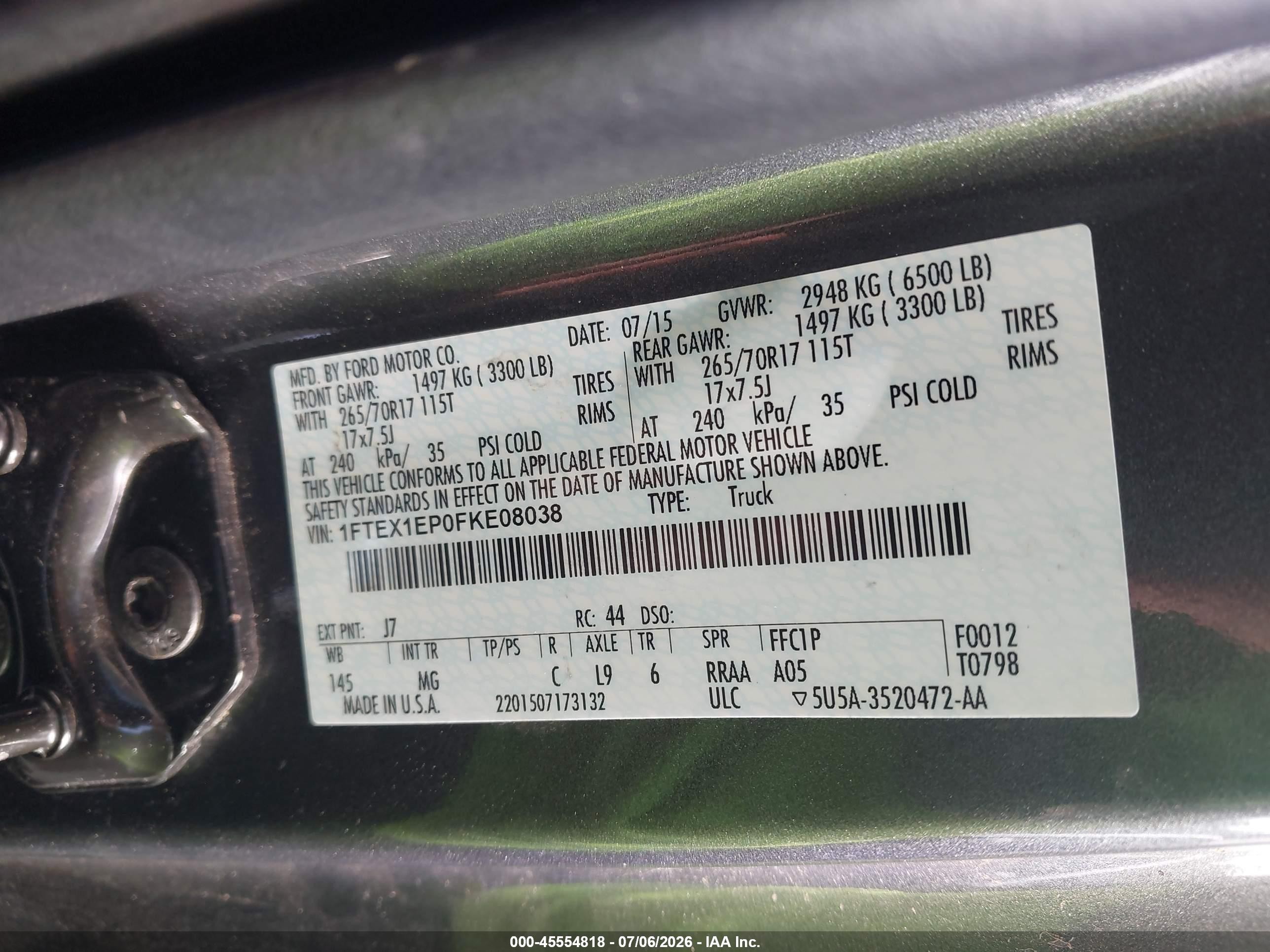 2015 Ford F150 Super Cab Gray vin: 1FTEX1EP0FKE08038