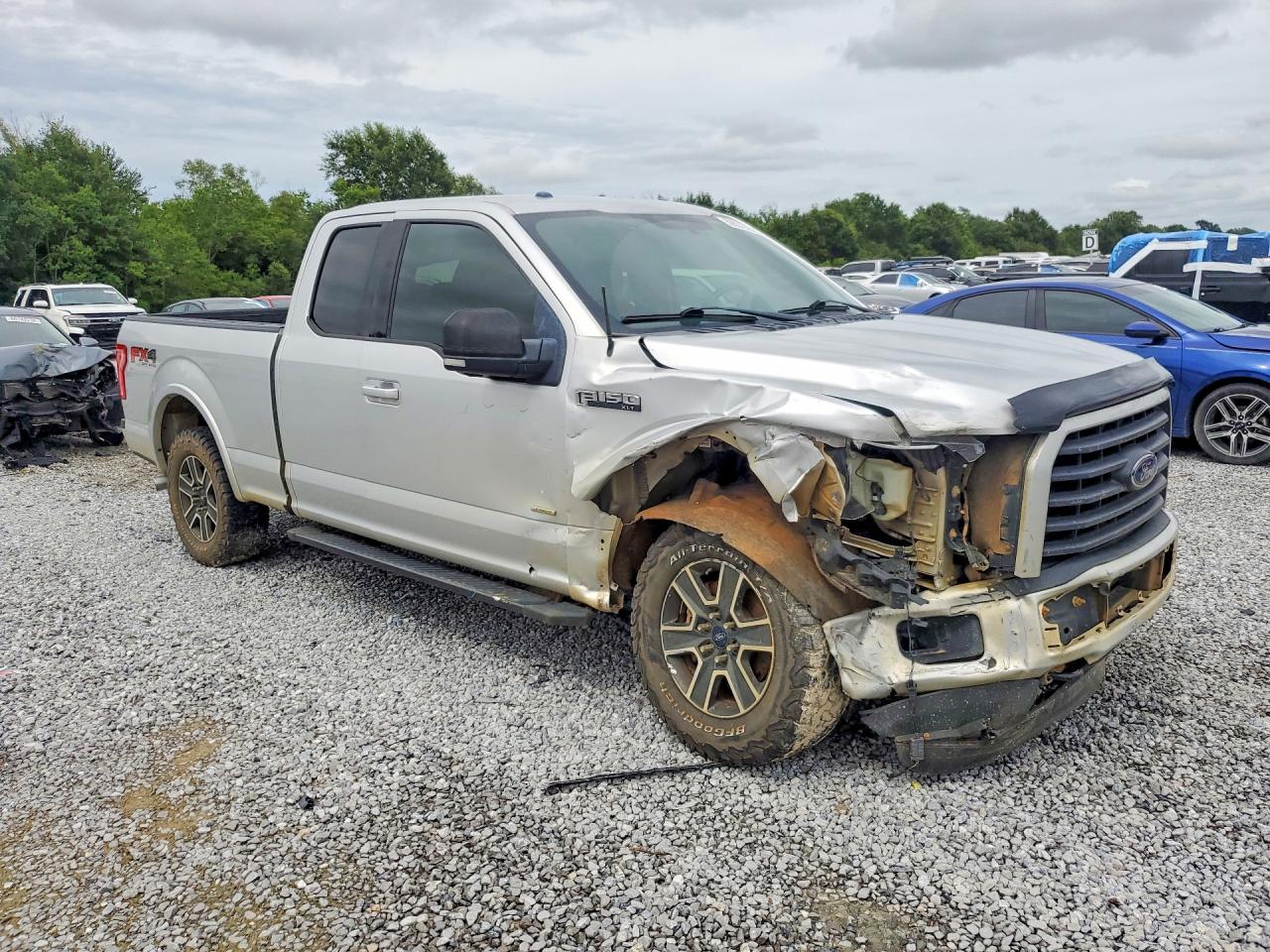 2015 Ford F150 Super Cab Silver vin: 1FTEX1EP3FKE21219
