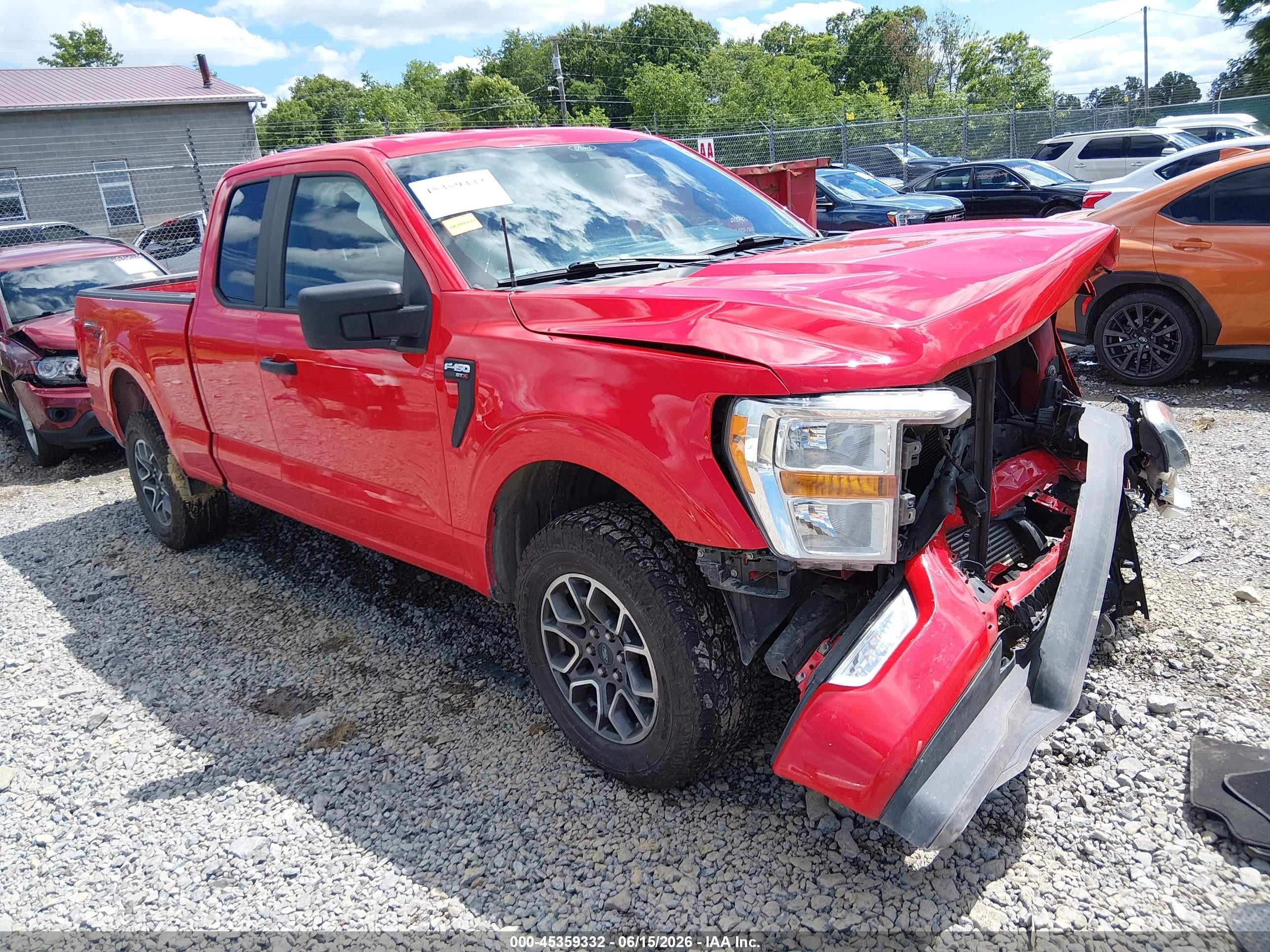 2021 Ford F-150 Xl Red vin: 1FTEX1EP8MKE98262