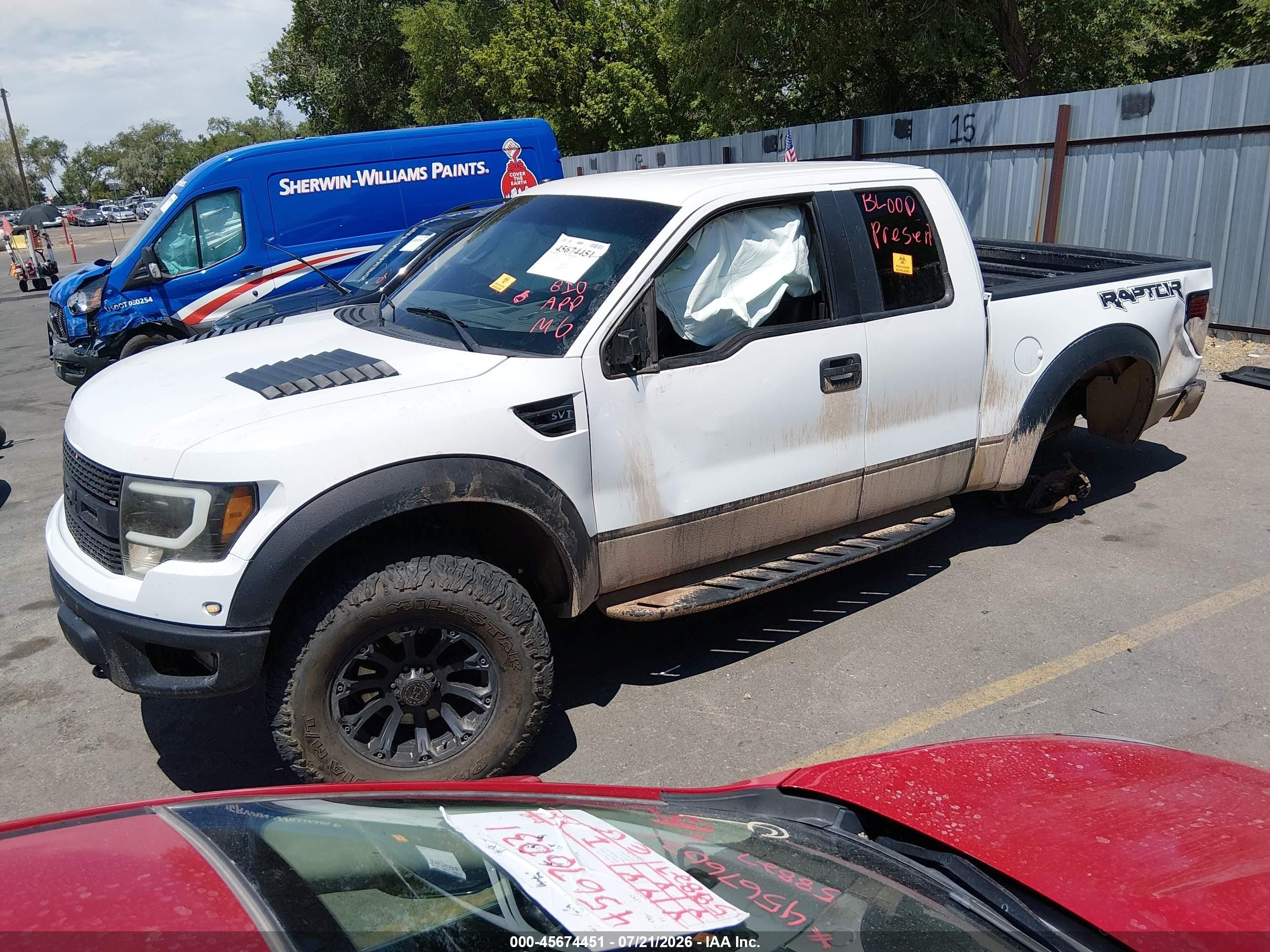2010 Ford F-150 Svt Raptor White vin: 1FTEX1EV0AFB55870