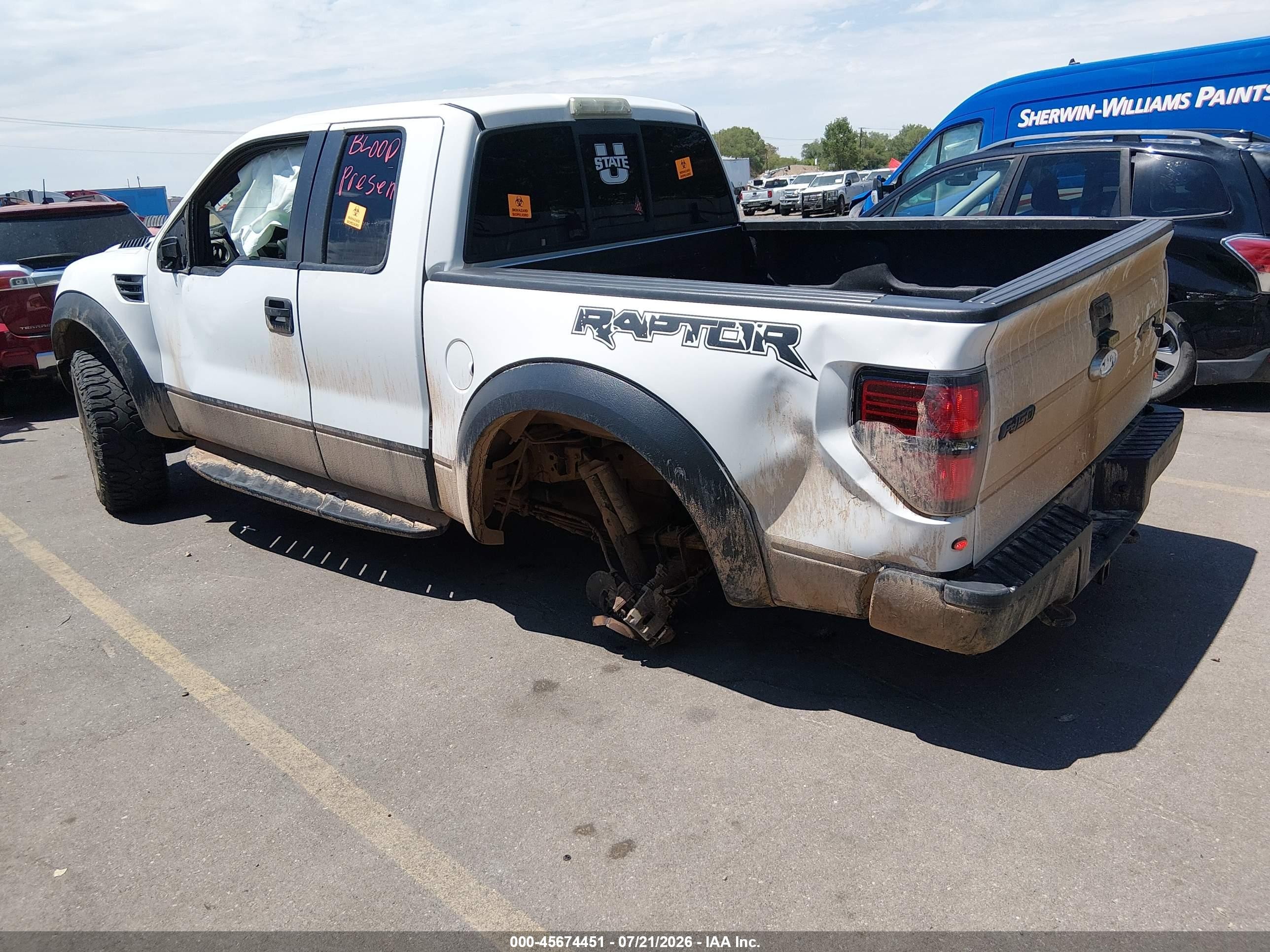 2010 Ford F-150 Svt Raptor White vin: 1FTEX1EV0AFB55870