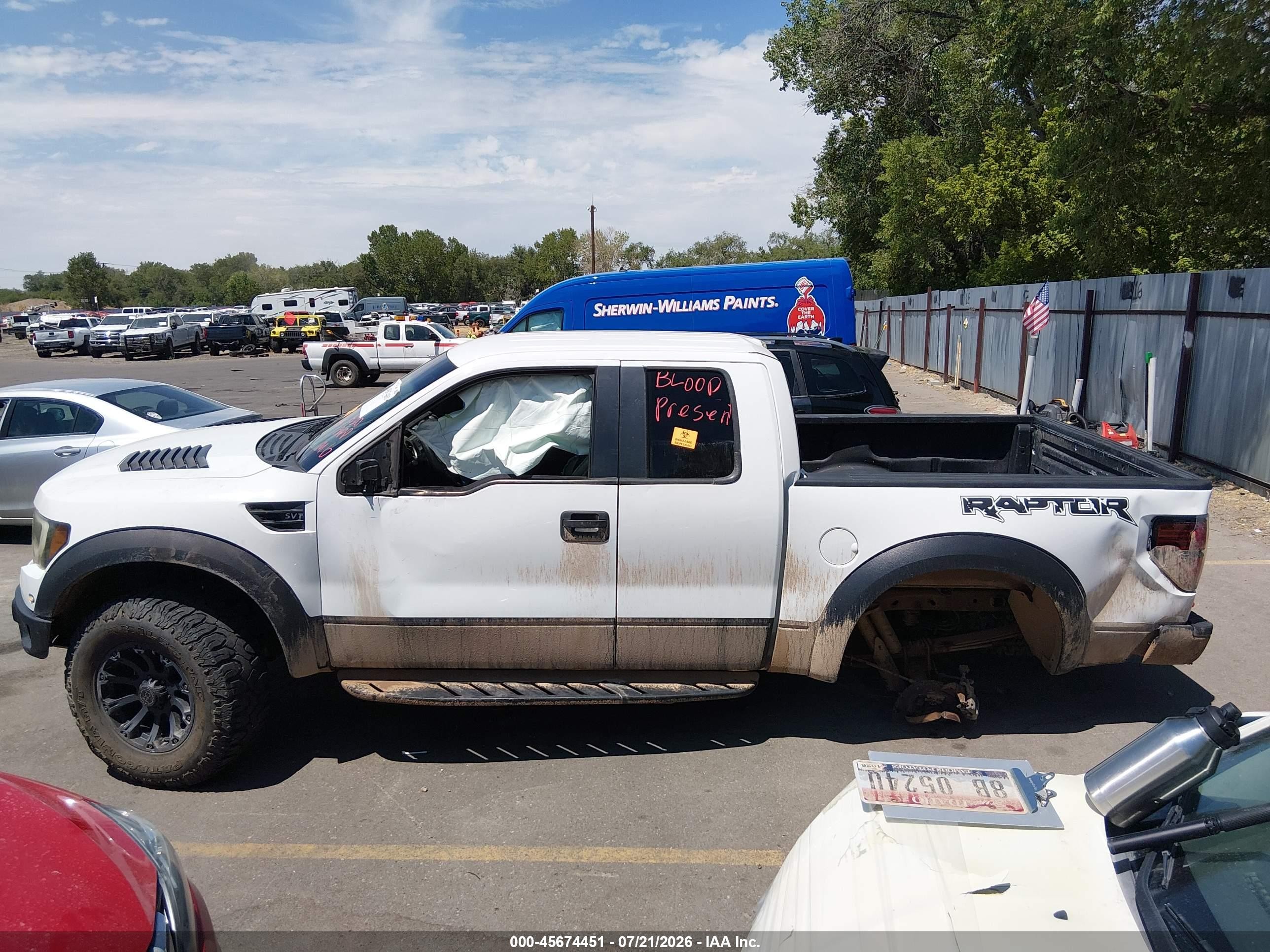 2010 Ford F-150 Svt Raptor White vin: 1FTEX1EV0AFB55870