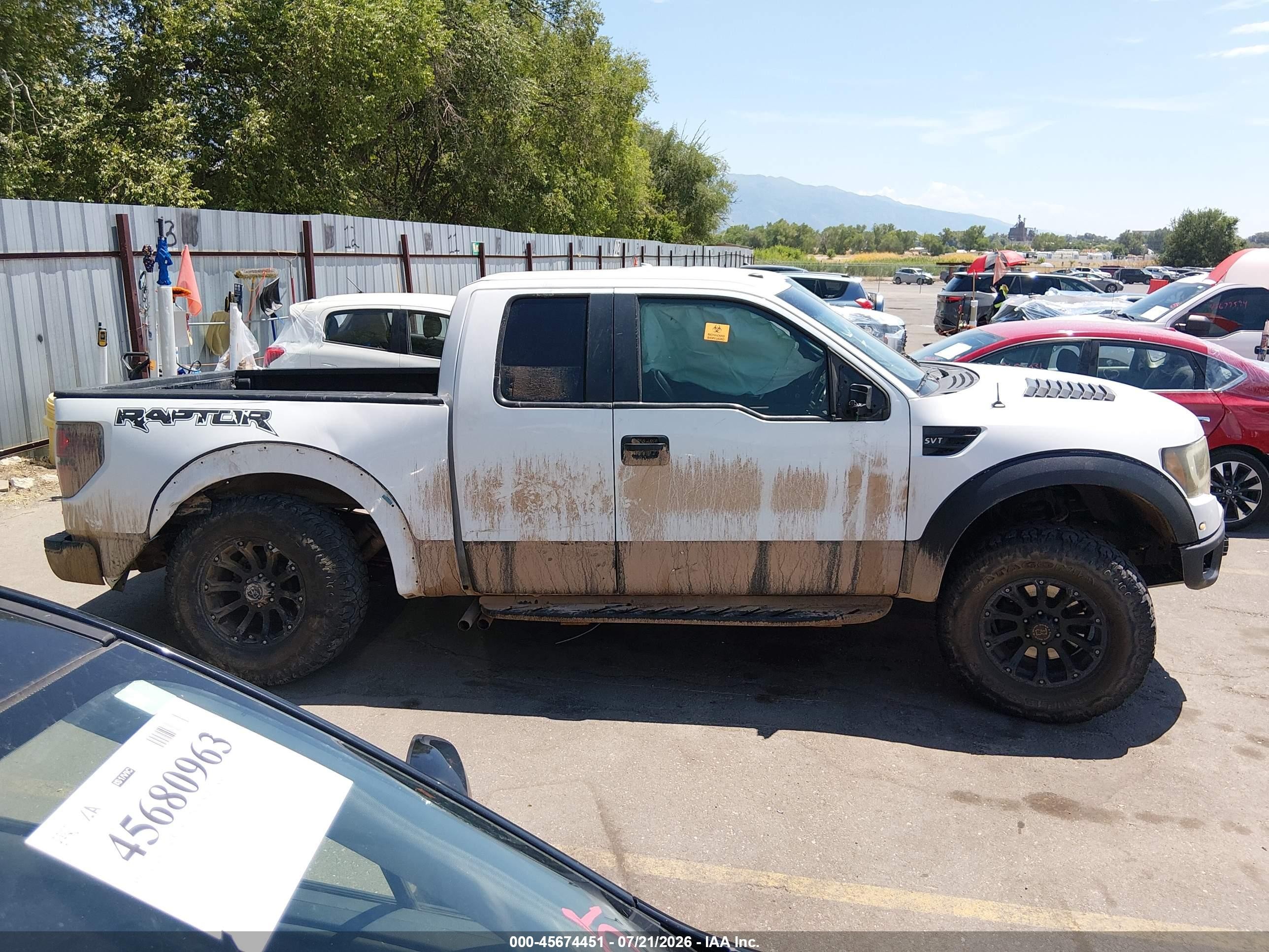 2010 Ford F-150 Svt Raptor White vin: 1FTEX1EV0AFB55870