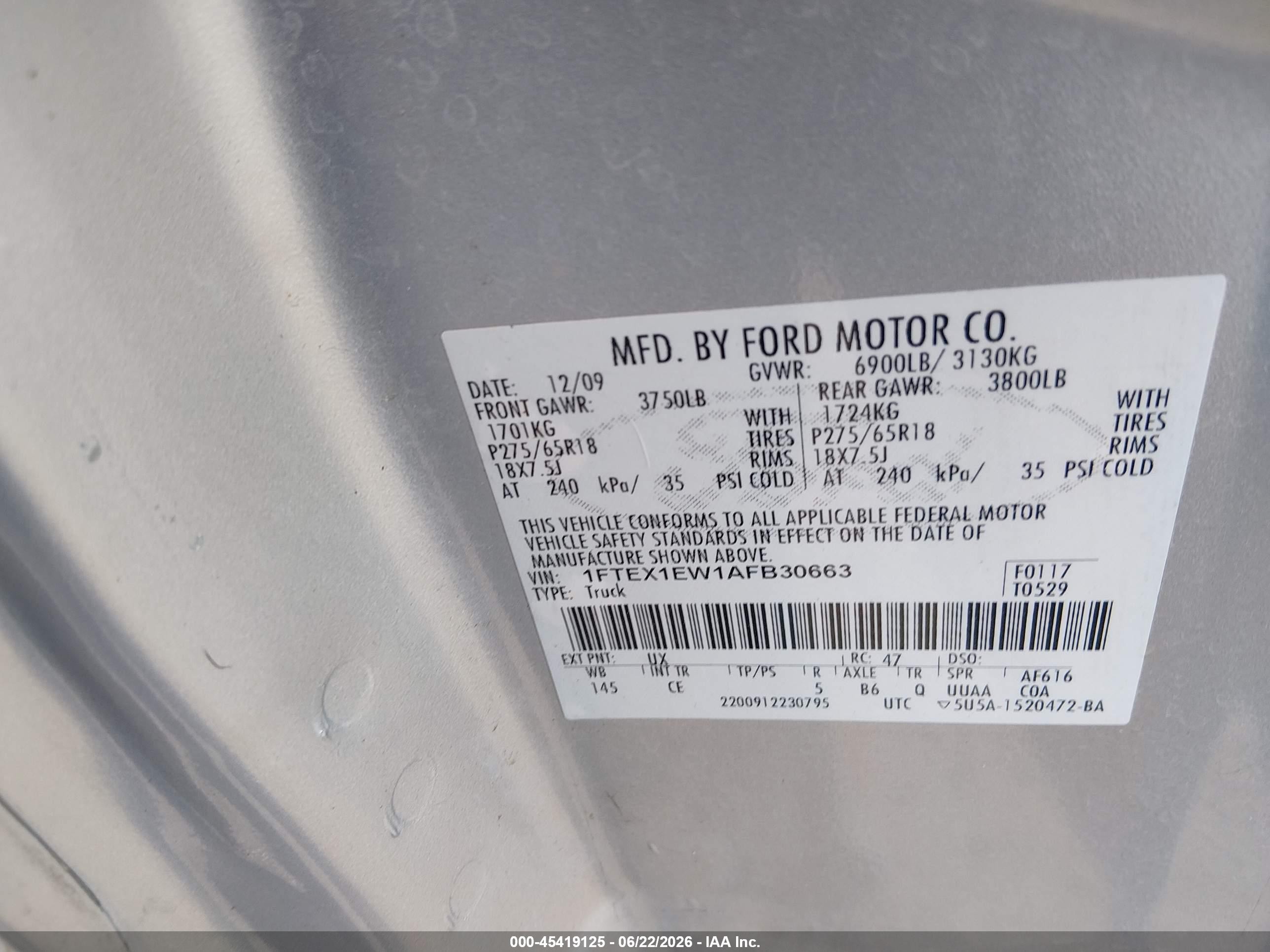 2010 Ford F-150 Stx/xl Silver vin: 1FTEX1EW1AFB30663