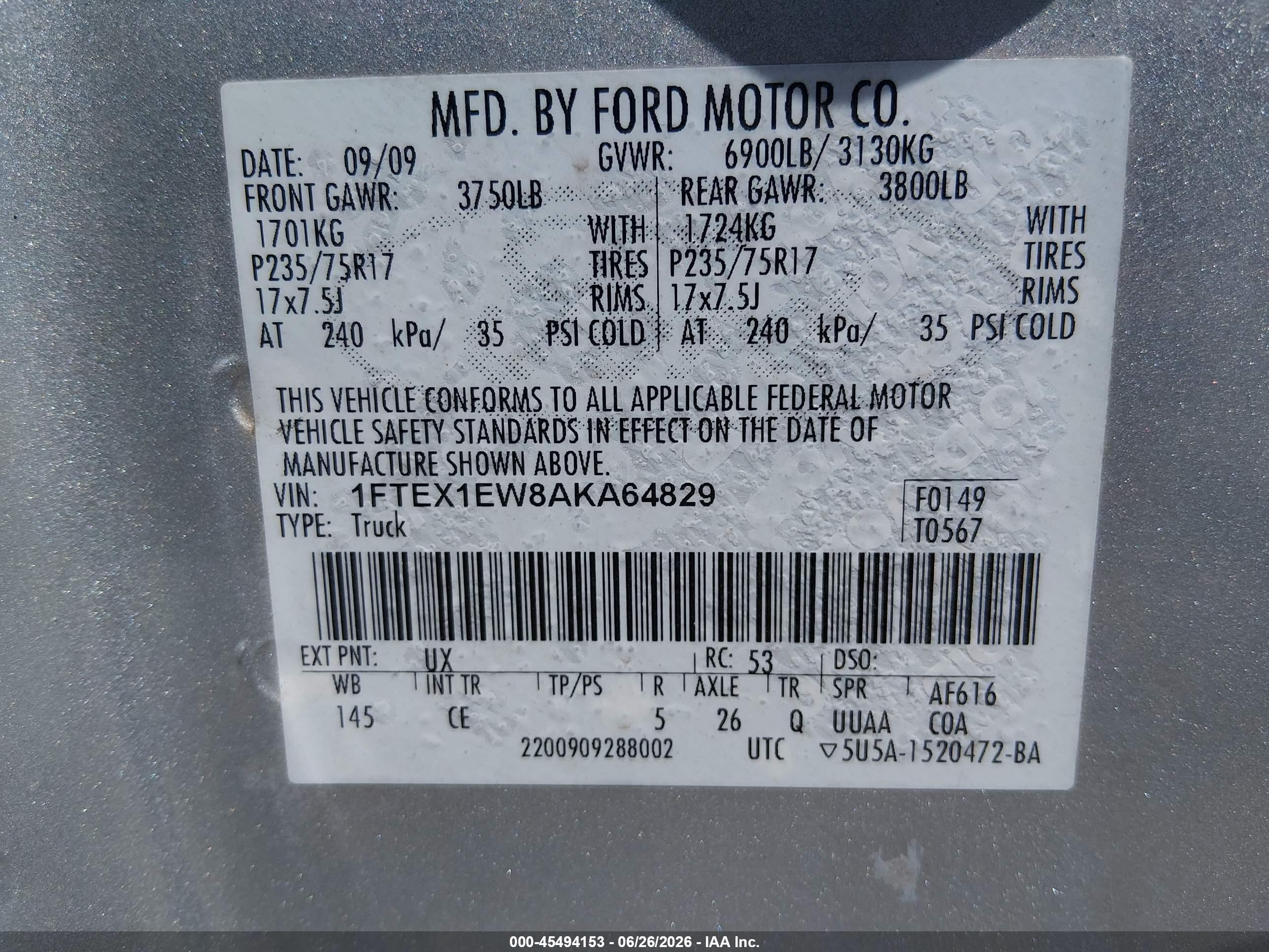 2010 Ford F-150 Stx/xl Silver vin: 1FTEX1EW8AKA64829