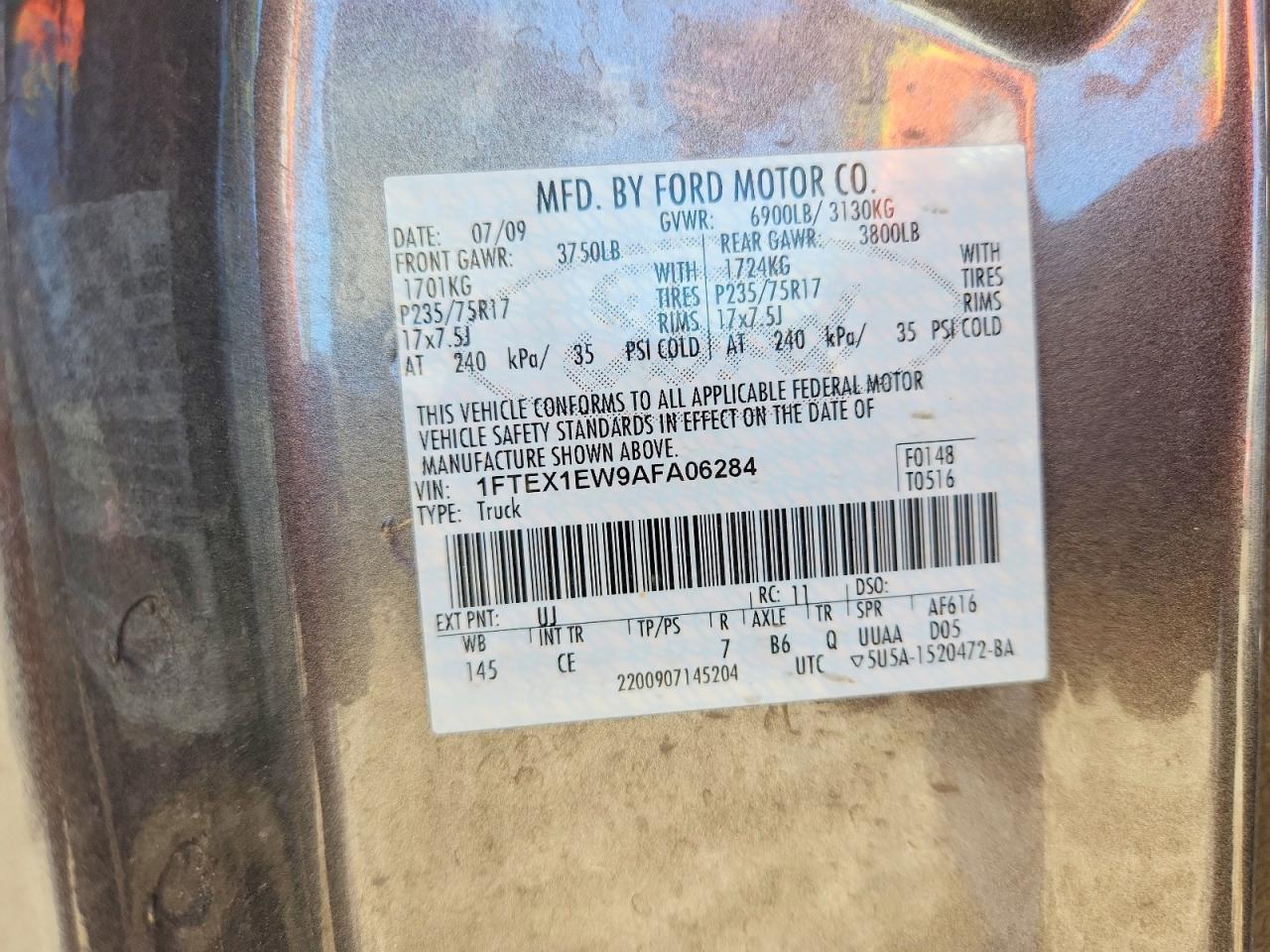 2010 Ford F150 Super Cab Gray vin: 1FTEX1EW9AFA06284
