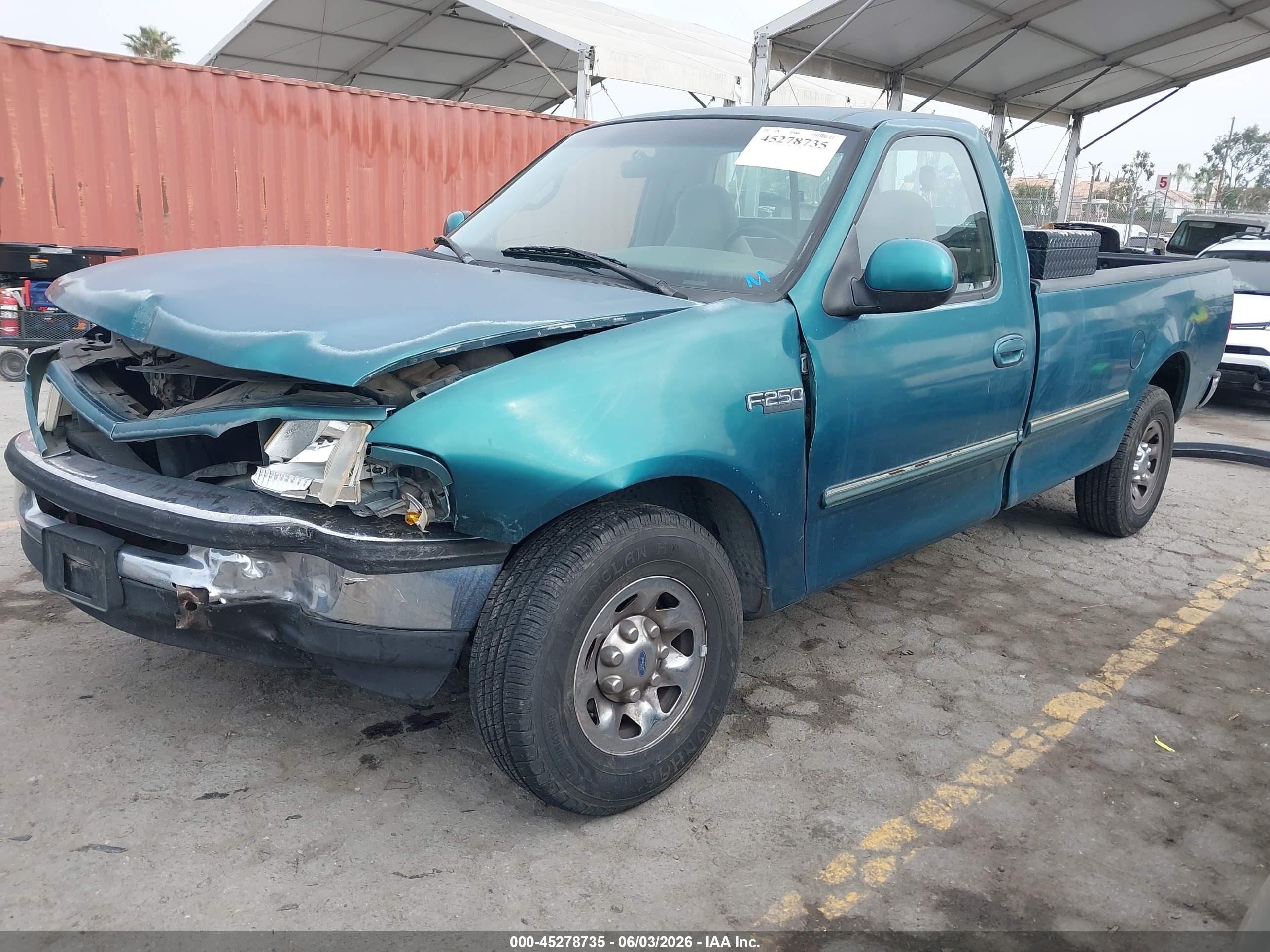 1997 Ford F-250 Lariat/standard/xl/xlt Green vin: 1FTFF2769VNC60552