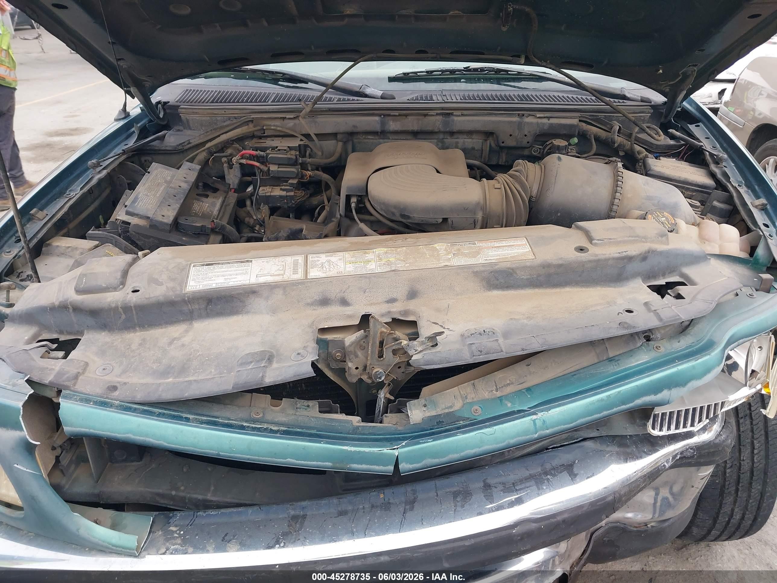 1997 Ford F-250 Lariat/standard/xl/xlt Green vin: 1FTFF2769VNC60552