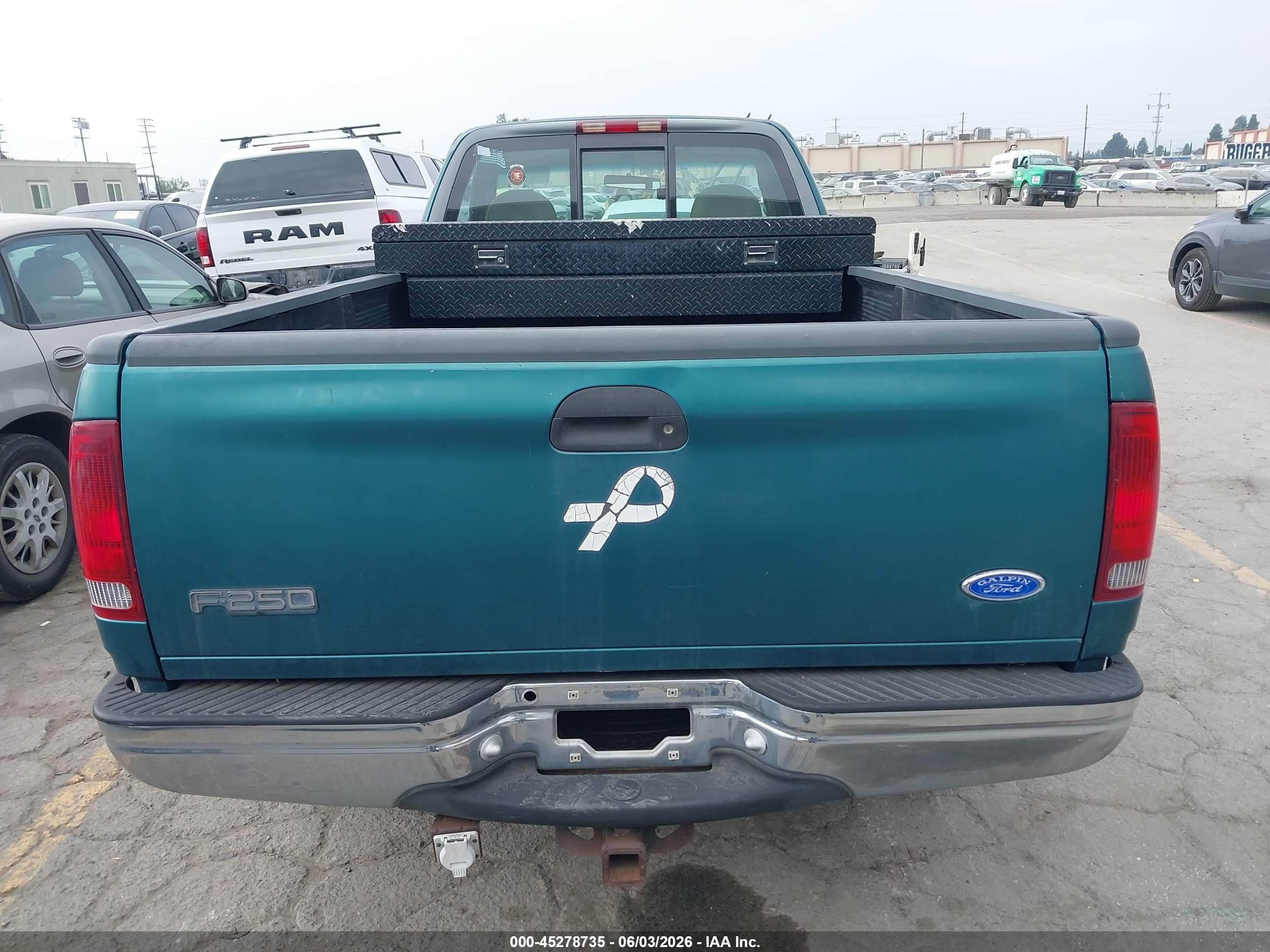 1997 Ford F-250 Lariat/standard/xl/xlt Green vin: 1FTFF2769VNC60552