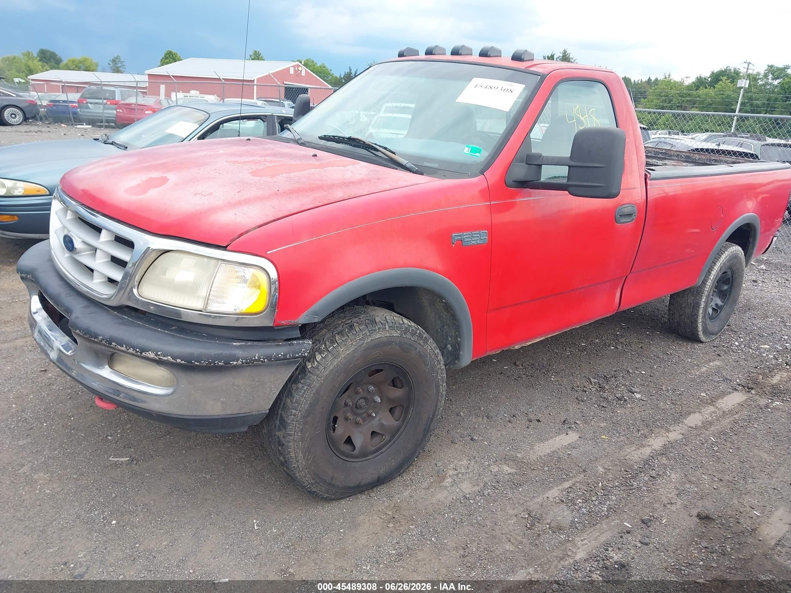 1997 Ford F-250 Standard Lariat/standard/xl/xlt Red vin: 1FTFF2862VNB56614