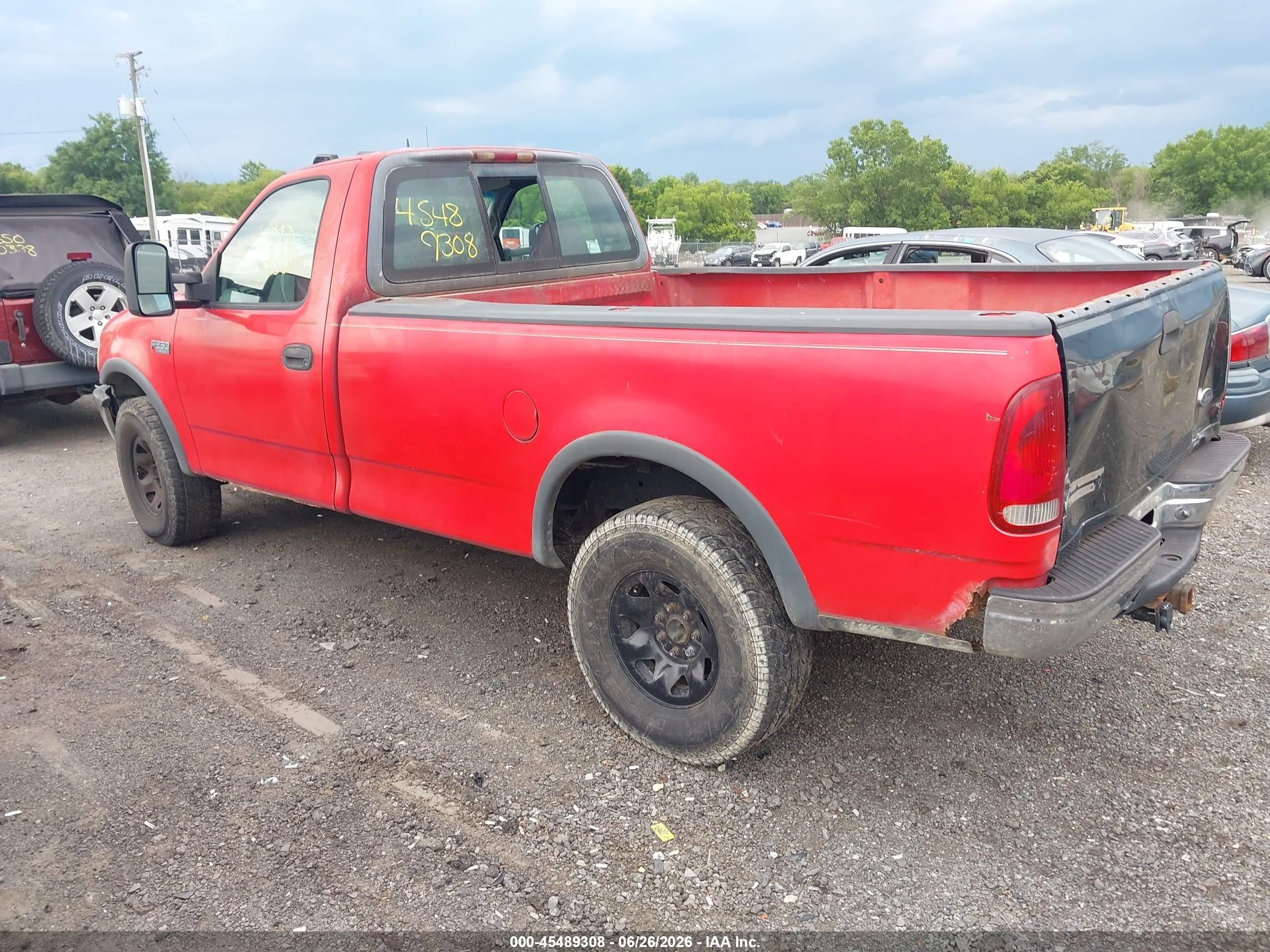 1997 Ford F-250 Standard Lariat/standard/xl/xlt Red vin: 1FTFF2862VNB56614