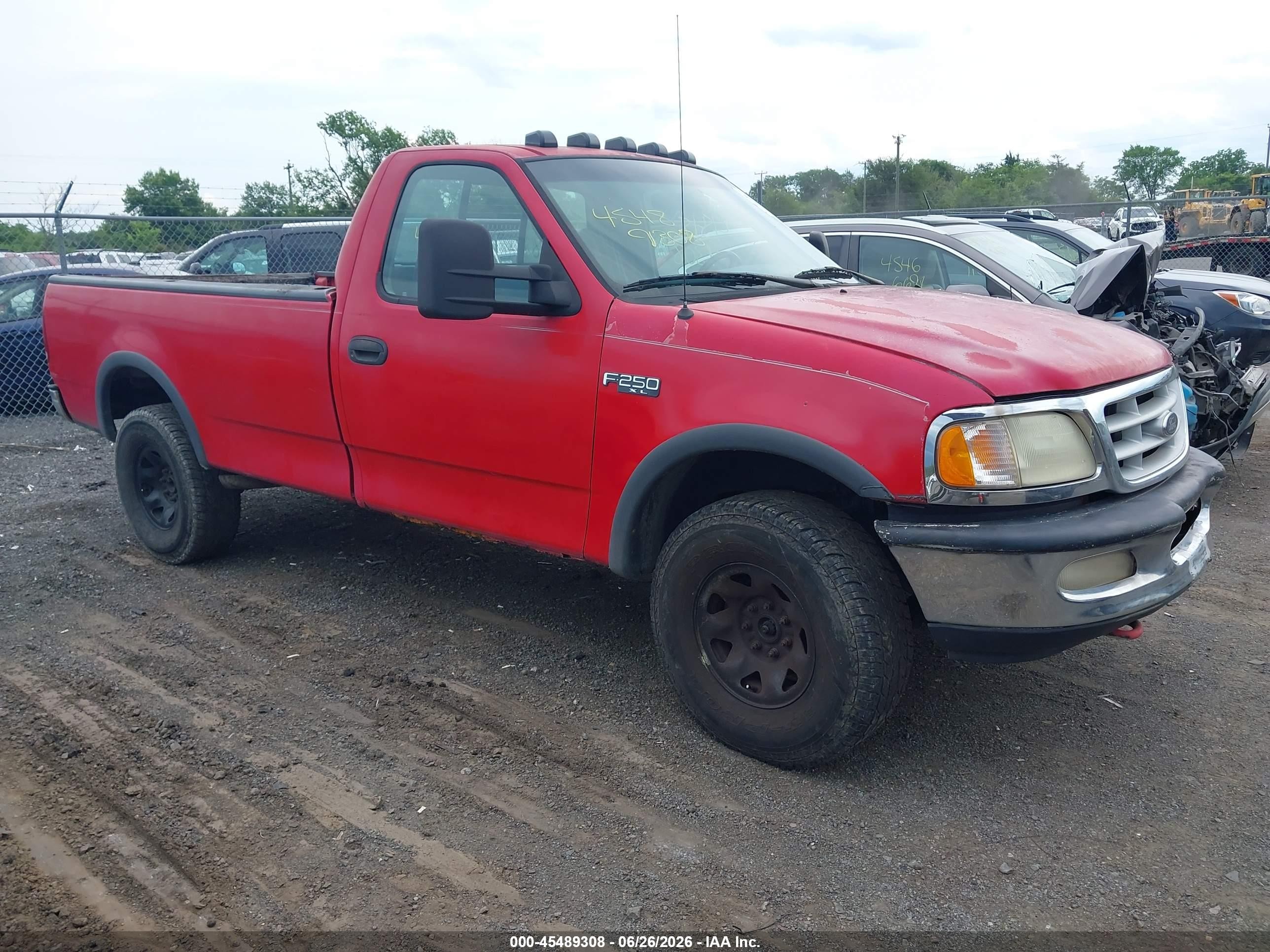1997 Ford F-250 Standard Lariat/standard/xl/xlt Красный vin: 1FTFF2862VNB56614