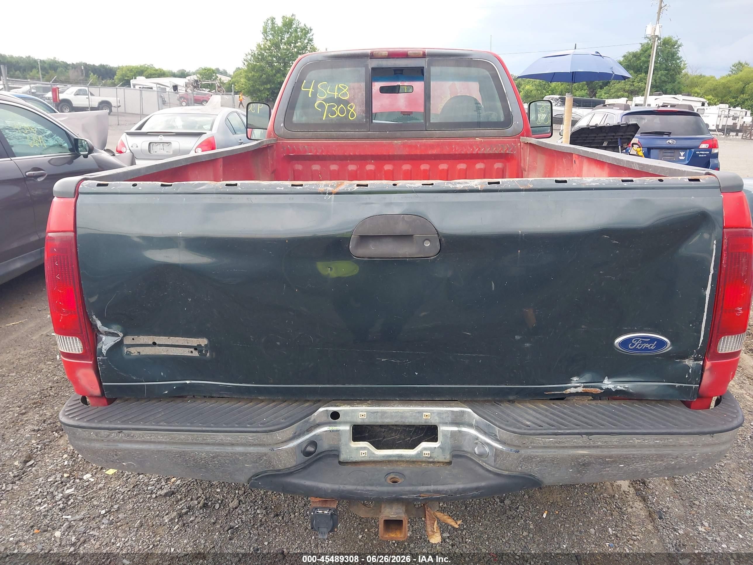 1997 Ford F-250 Standard Lariat/standard/xl/xlt Red vin: 1FTFF2862VNB56614