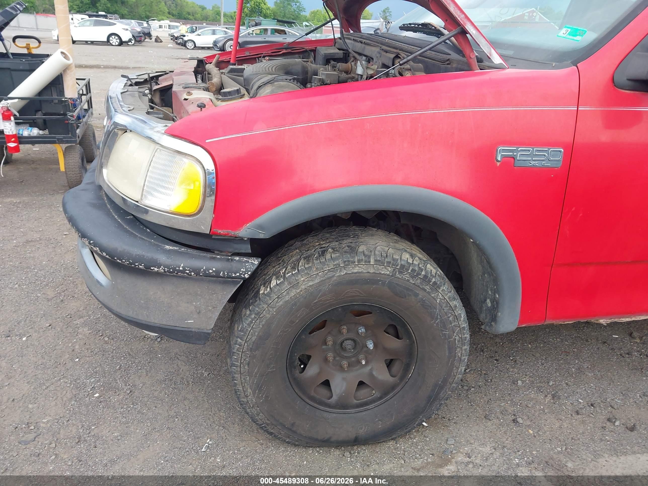 1997 Ford F-250 Standard Lariat/standard/xl/xlt Red vin: 1FTFF2862VNB56614