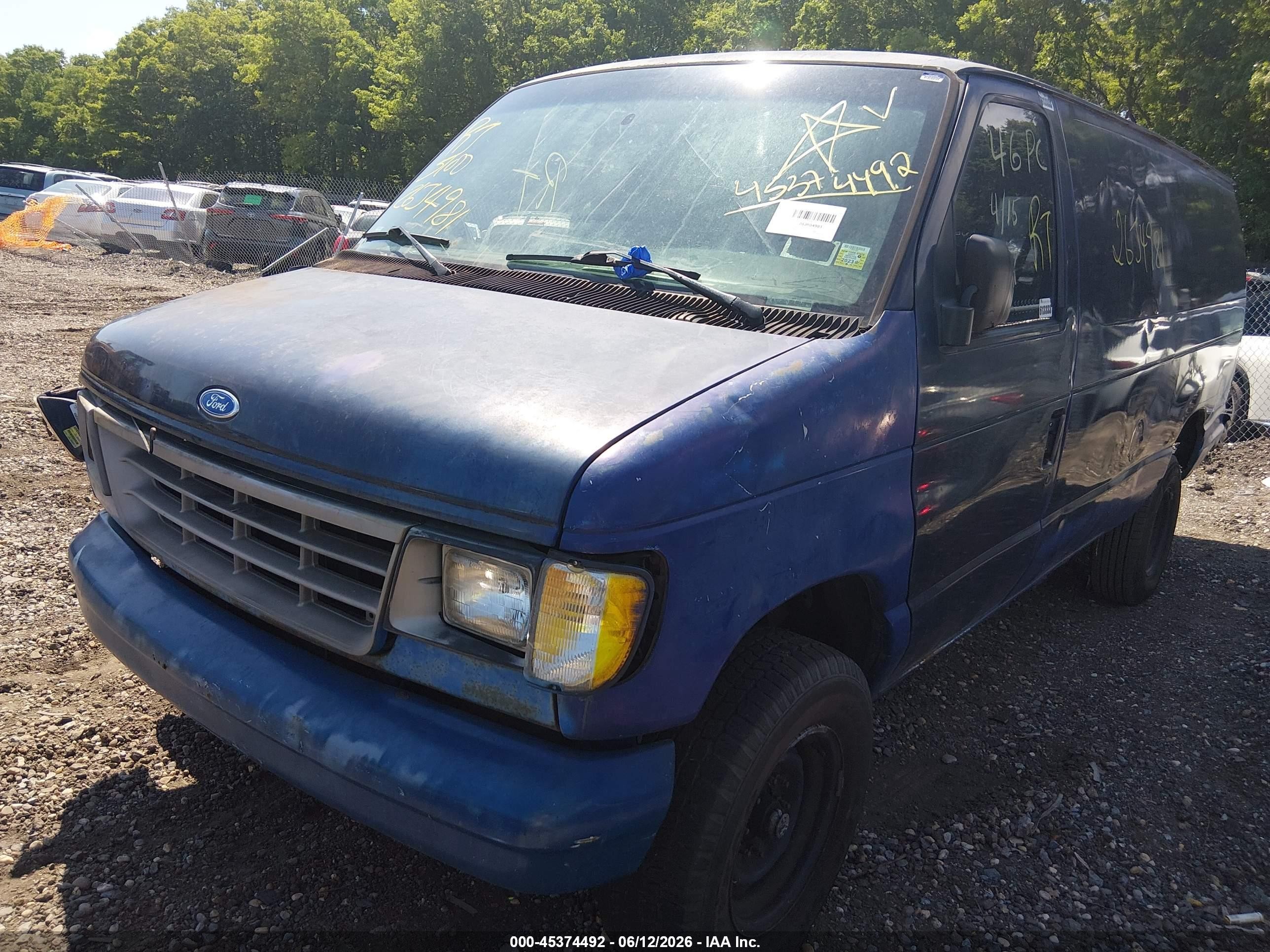 1995 Ford Econoline E250 Super Duty Van Dark Blue vin: 1FTFS24Y2SHC01354