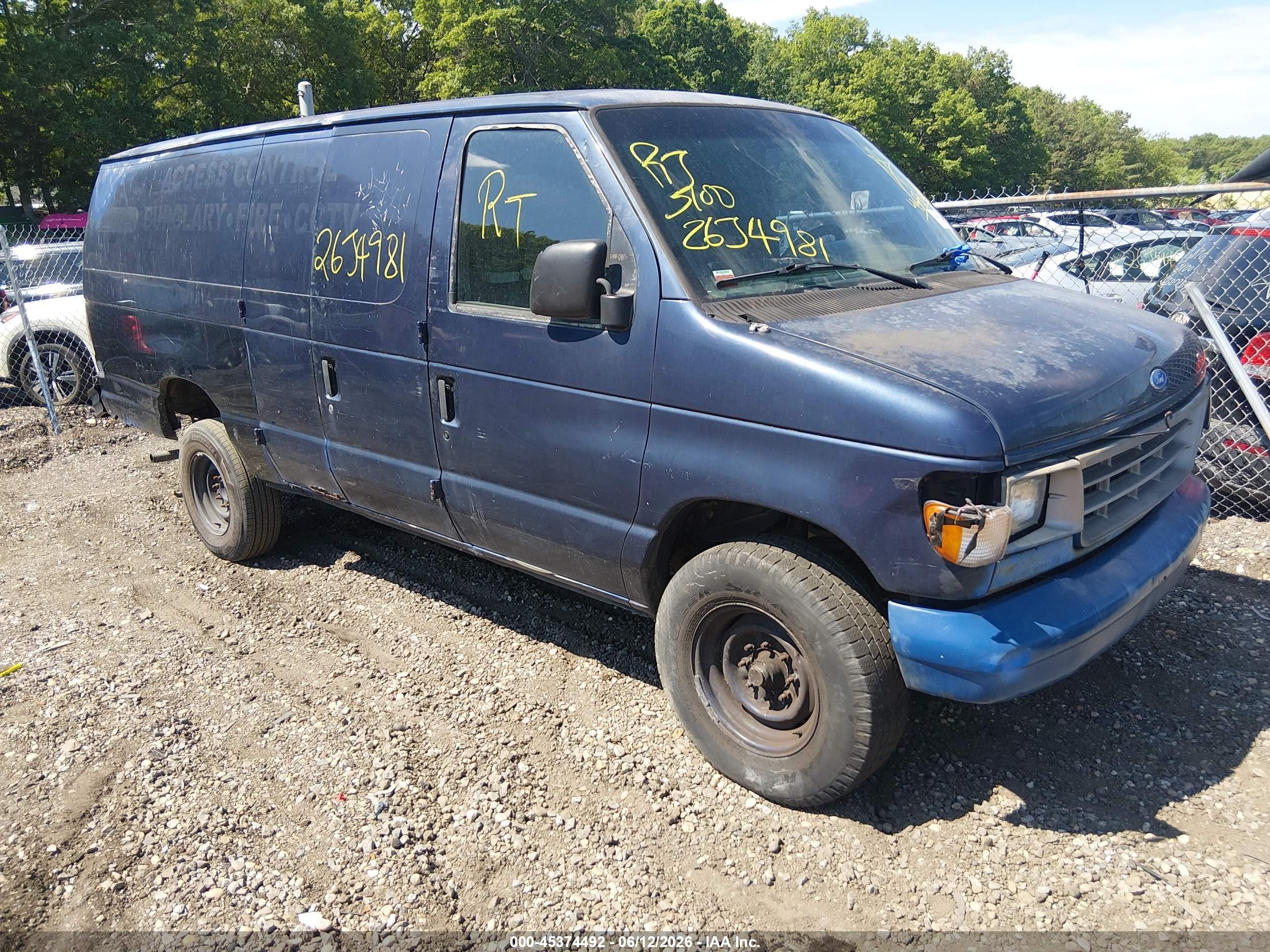 1995 Ford Econoline E250 Super Duty Van Dark Blue vin: 1FTFS24Y2SHC01354