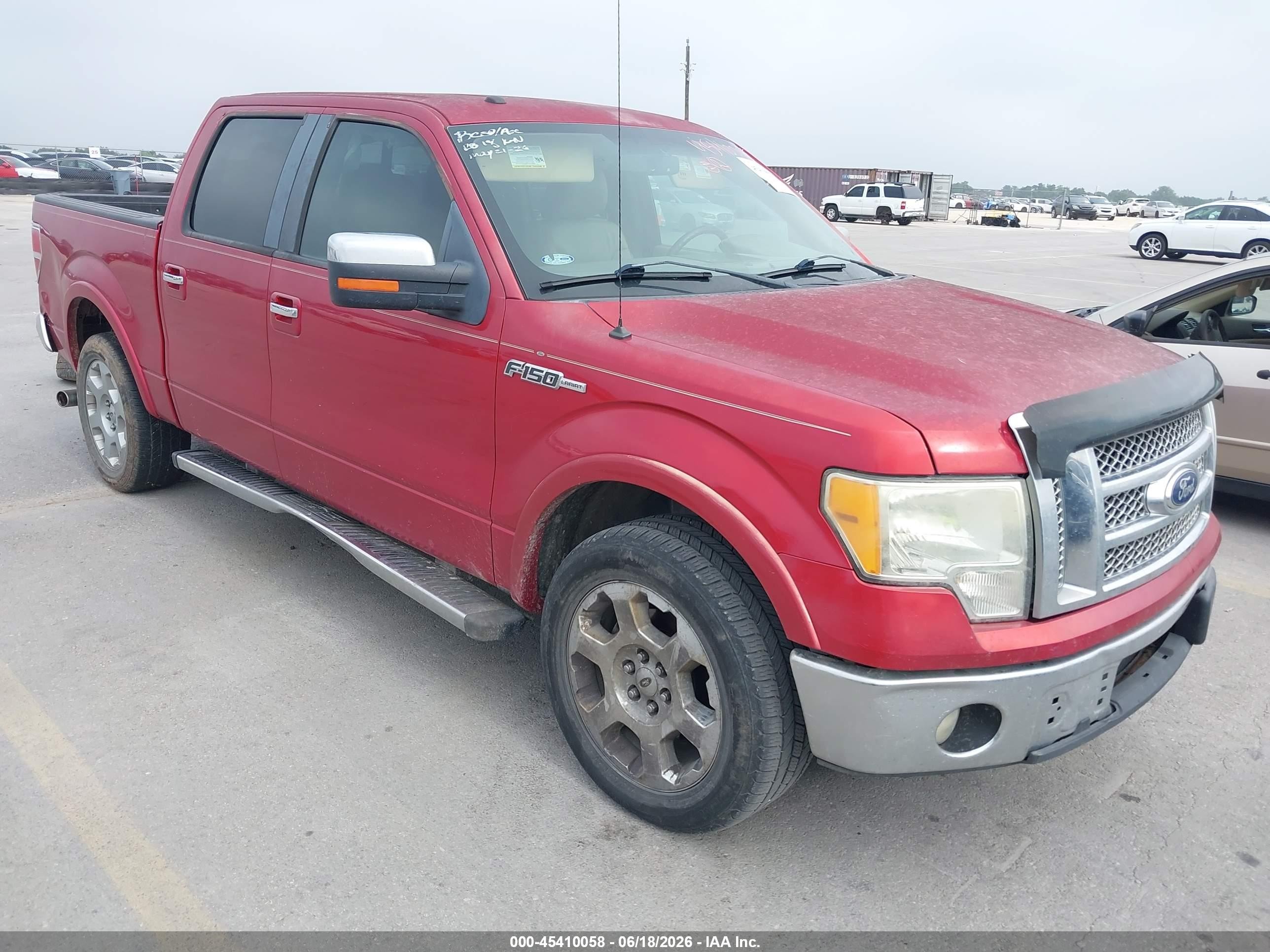 2011 Ford F-150 Lariat Red vin: 1FTFW1CF0BKD40769