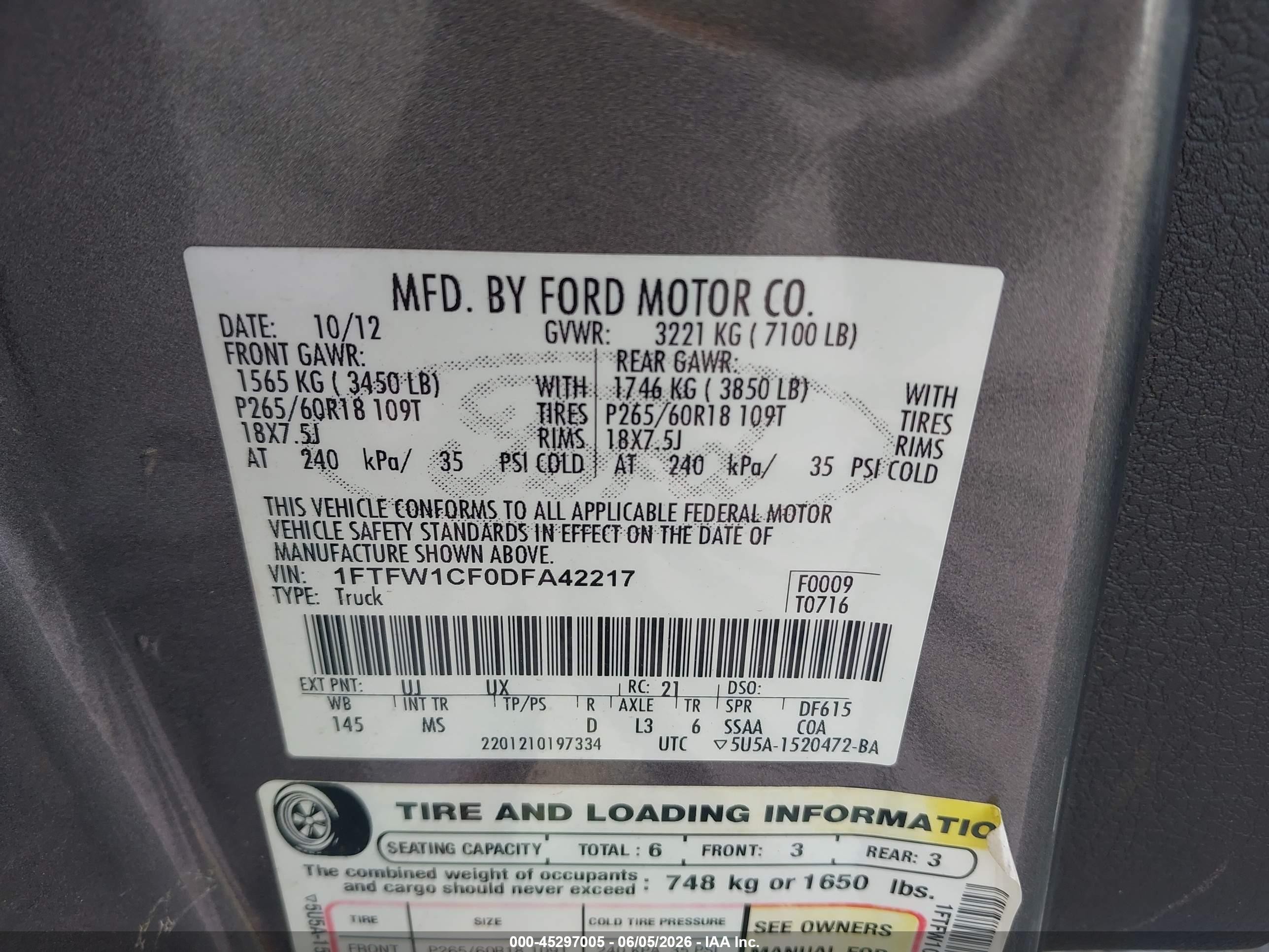 2013 Ford F-150 Xlt Gray vin: 1FTFW1CF0DFA42217