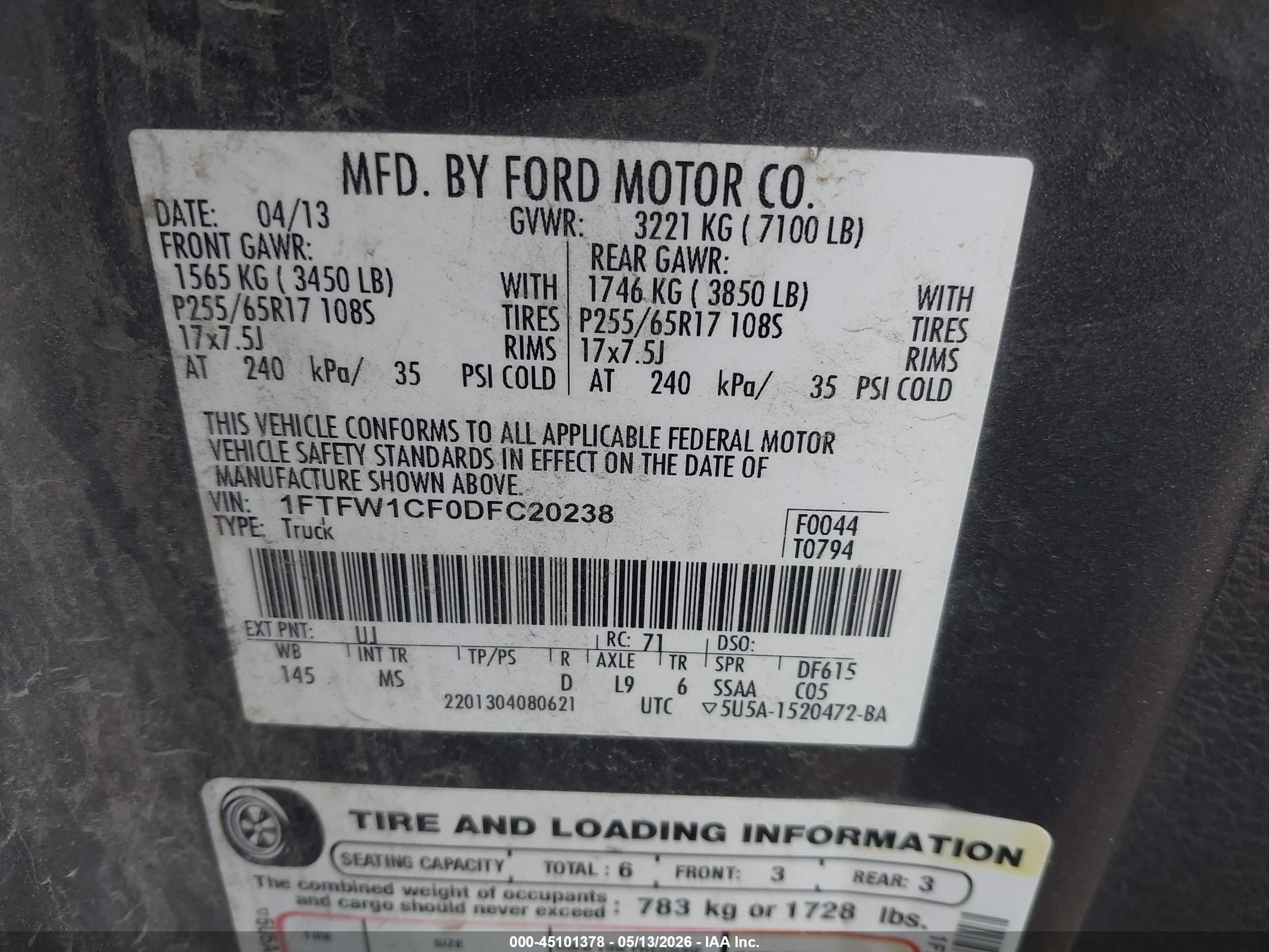 2013 Ford F-150 Xlt Gray vin: 1FTFW1CF0DFC20238