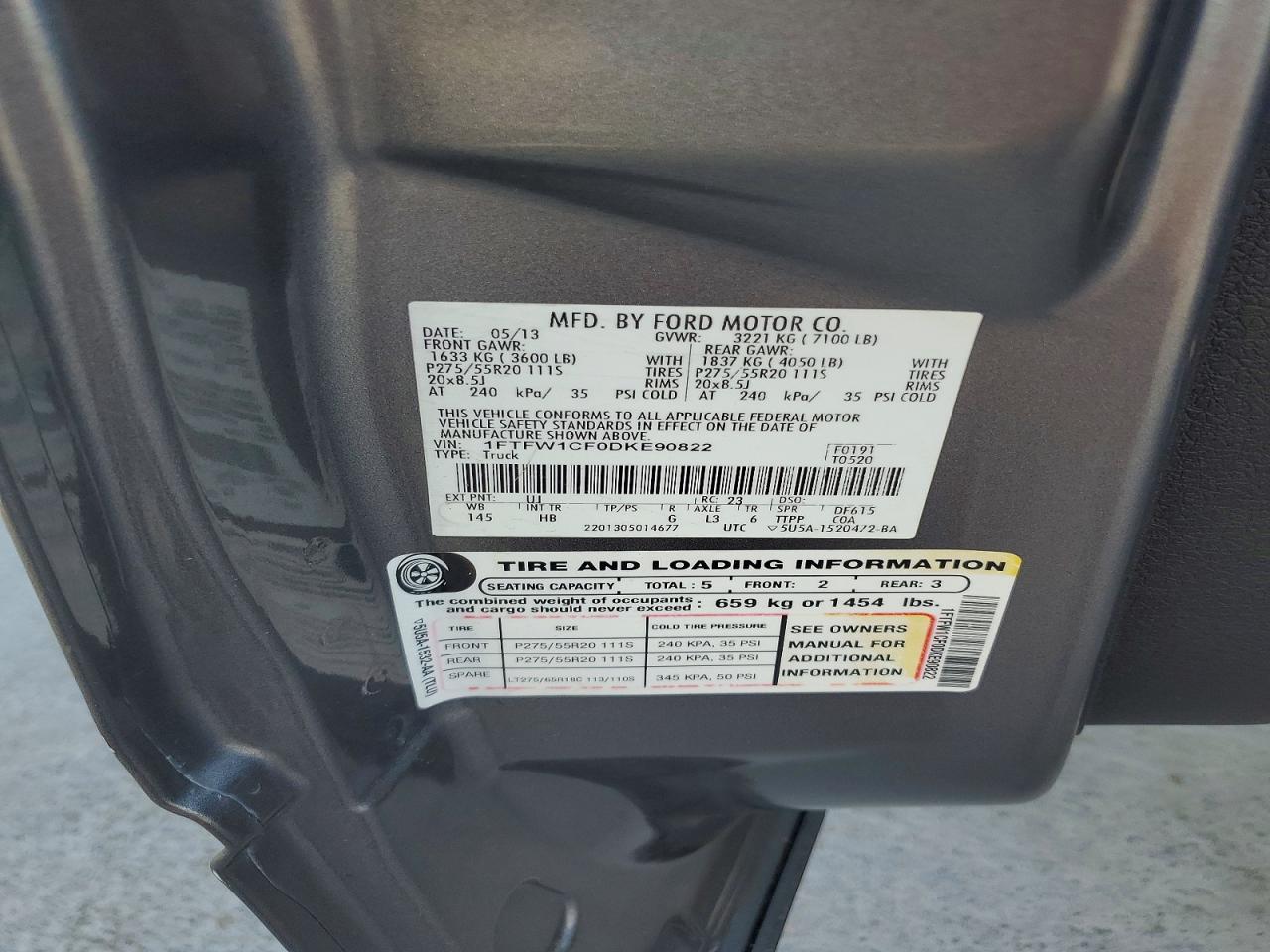 2013 Ford F150 Supercrew Gray vin: 1FTFW1CF0DKE90822