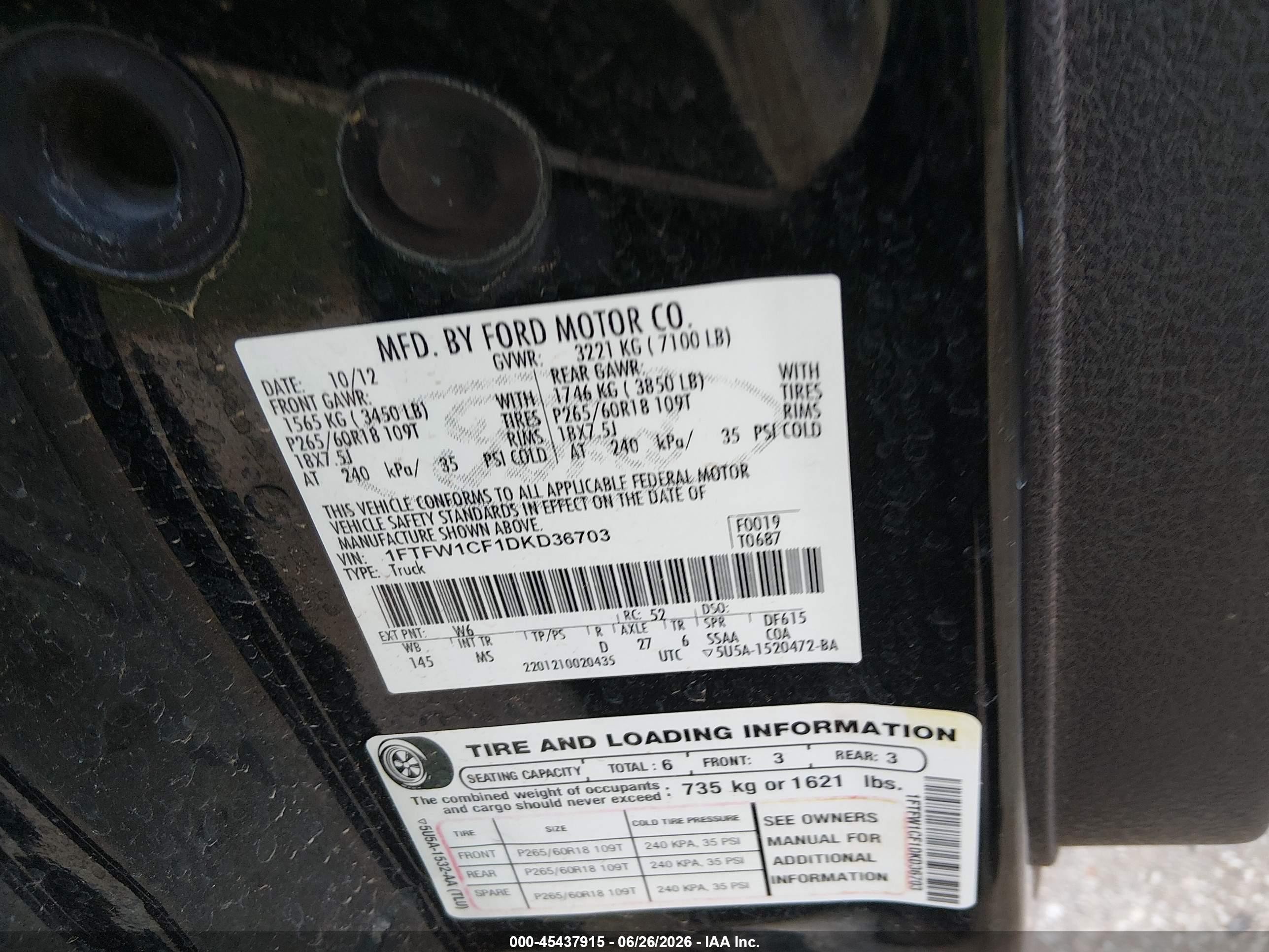 2013 Ford F-150 Xlt Green vin: 1FTFW1CF1DKD36703