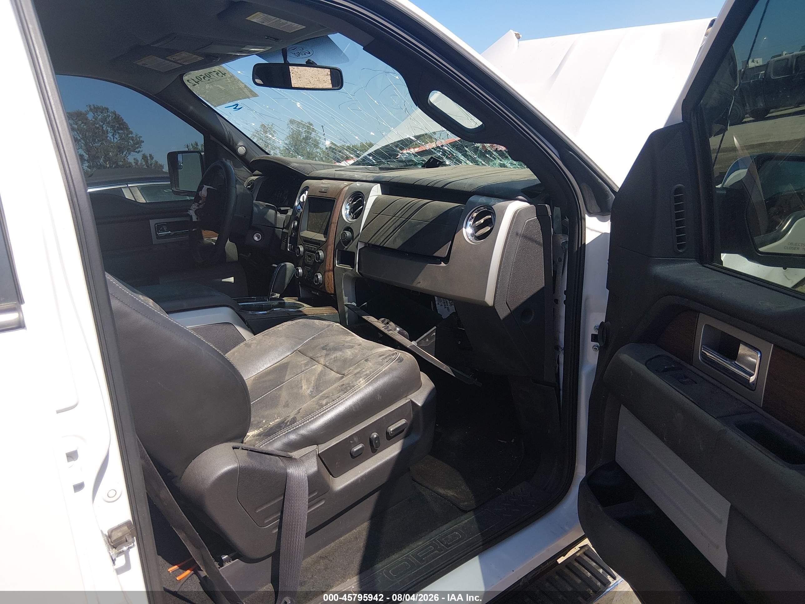 2013 Ford F-150 Lariat White vin: 1FTFW1CF1DKE98797