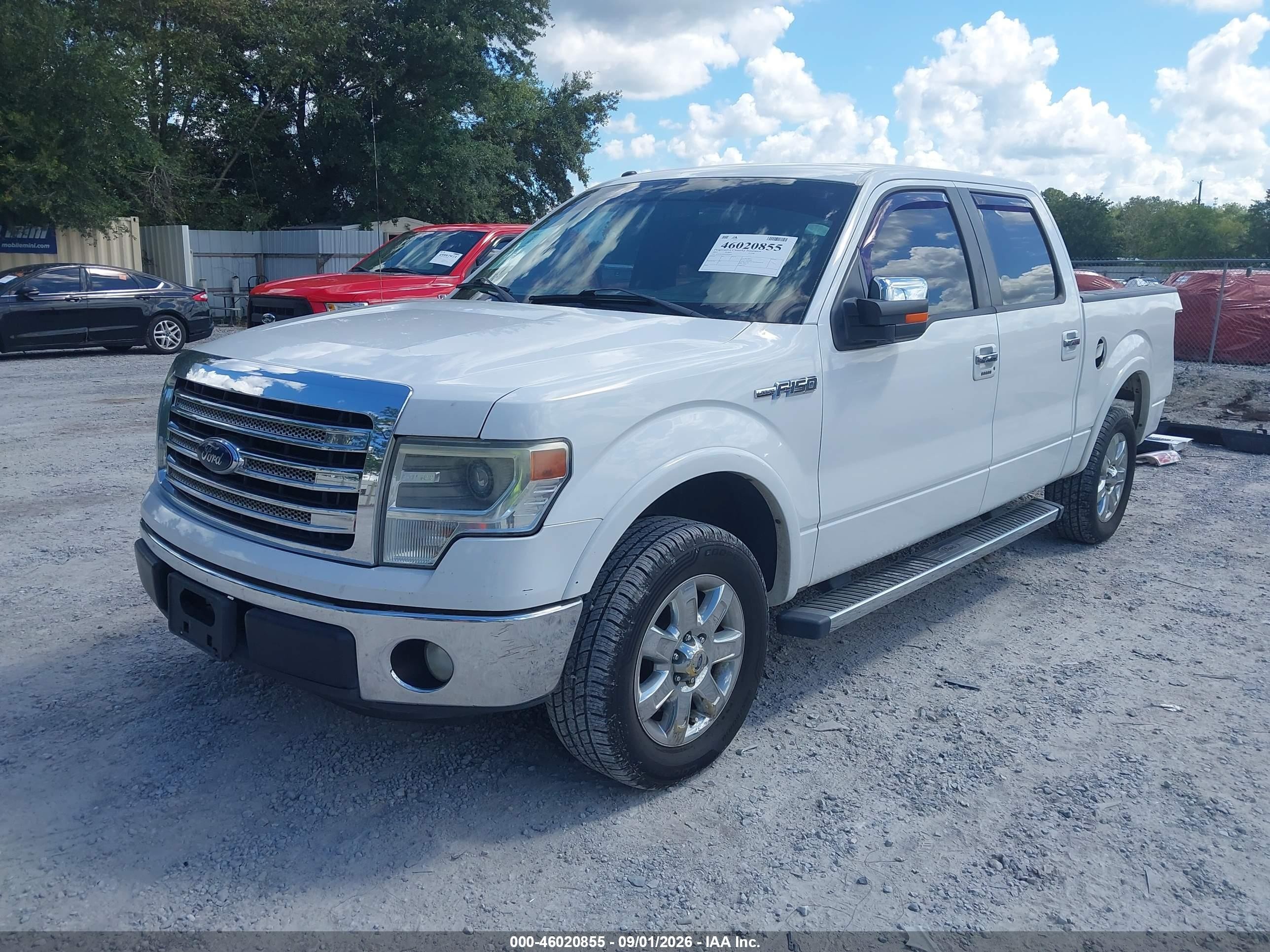 2014 Ford F-150 Lariat White vin: 1FTFW1CF2EFB32681