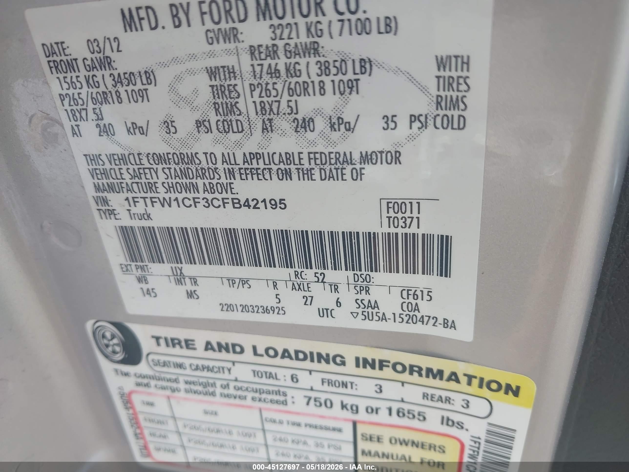 2012 Ford F-150 Xlt Silver vin: 1FTFW1CF3CFB42195