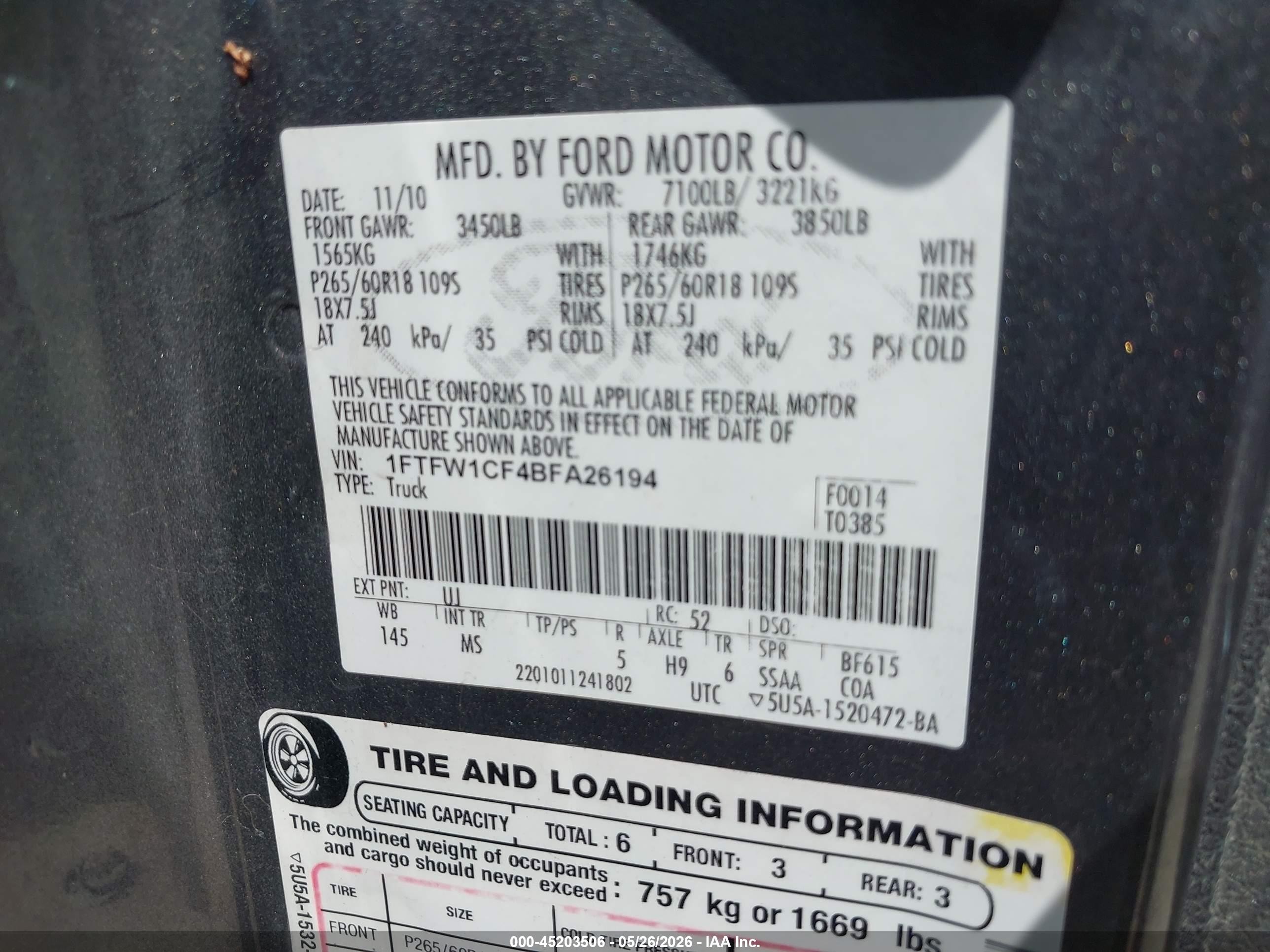 2011 Ford F-150 Xlt Brown vin: 1FTFW1CF4BFA26194