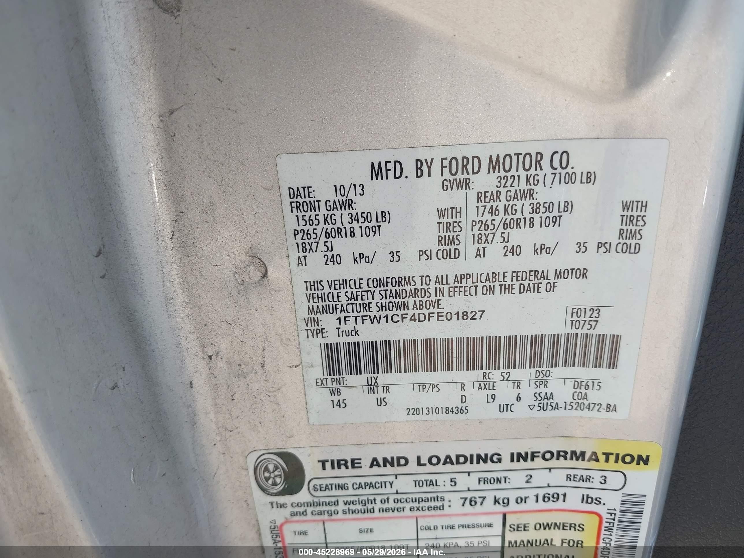 2013 Ford F-150 Xlt Silver vin: 1FTFW1CF4DFE01827
