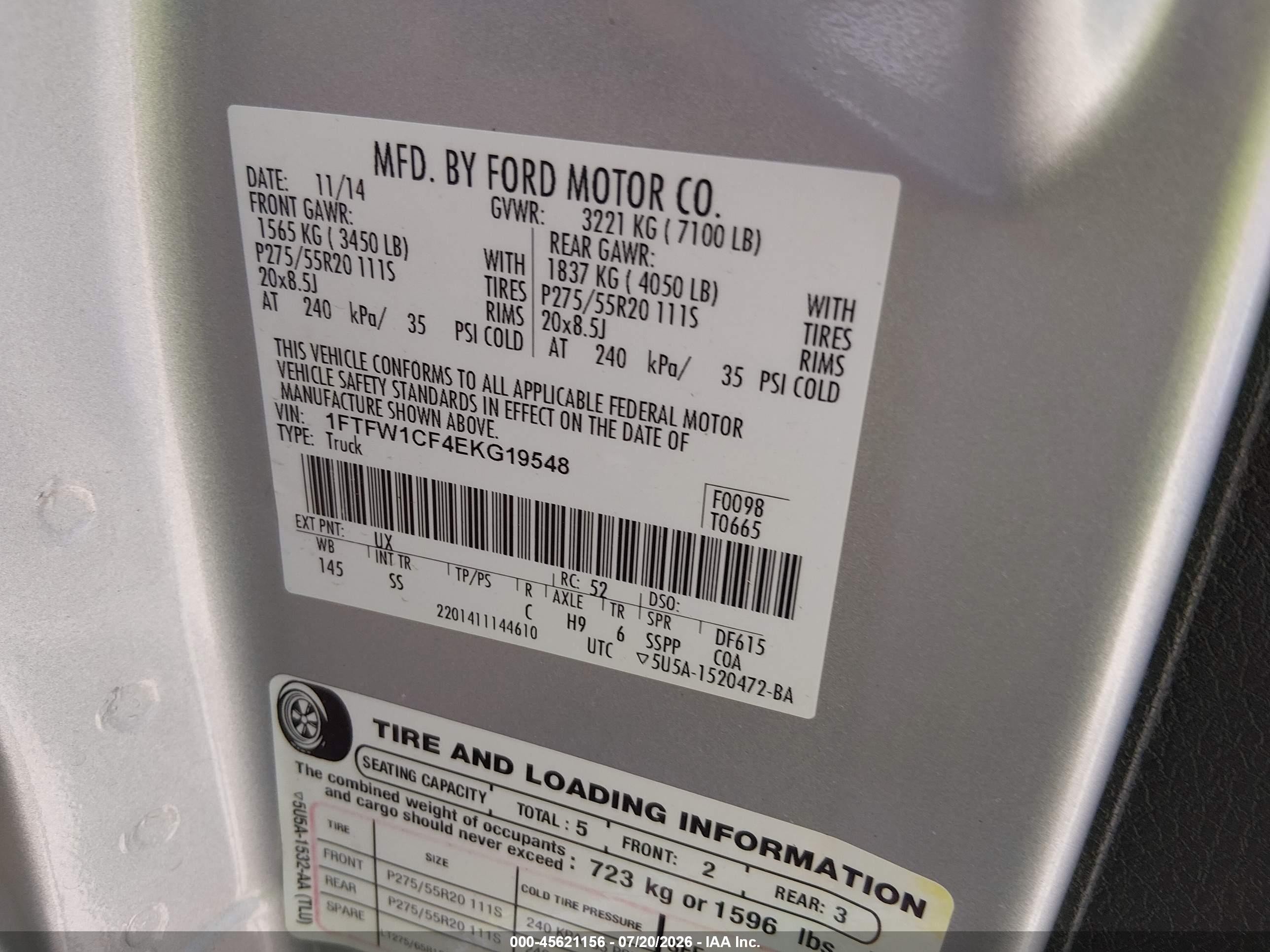 2014 Ford F-150 Stx Серебряный vin: 1FTFW1CF4EKG19548