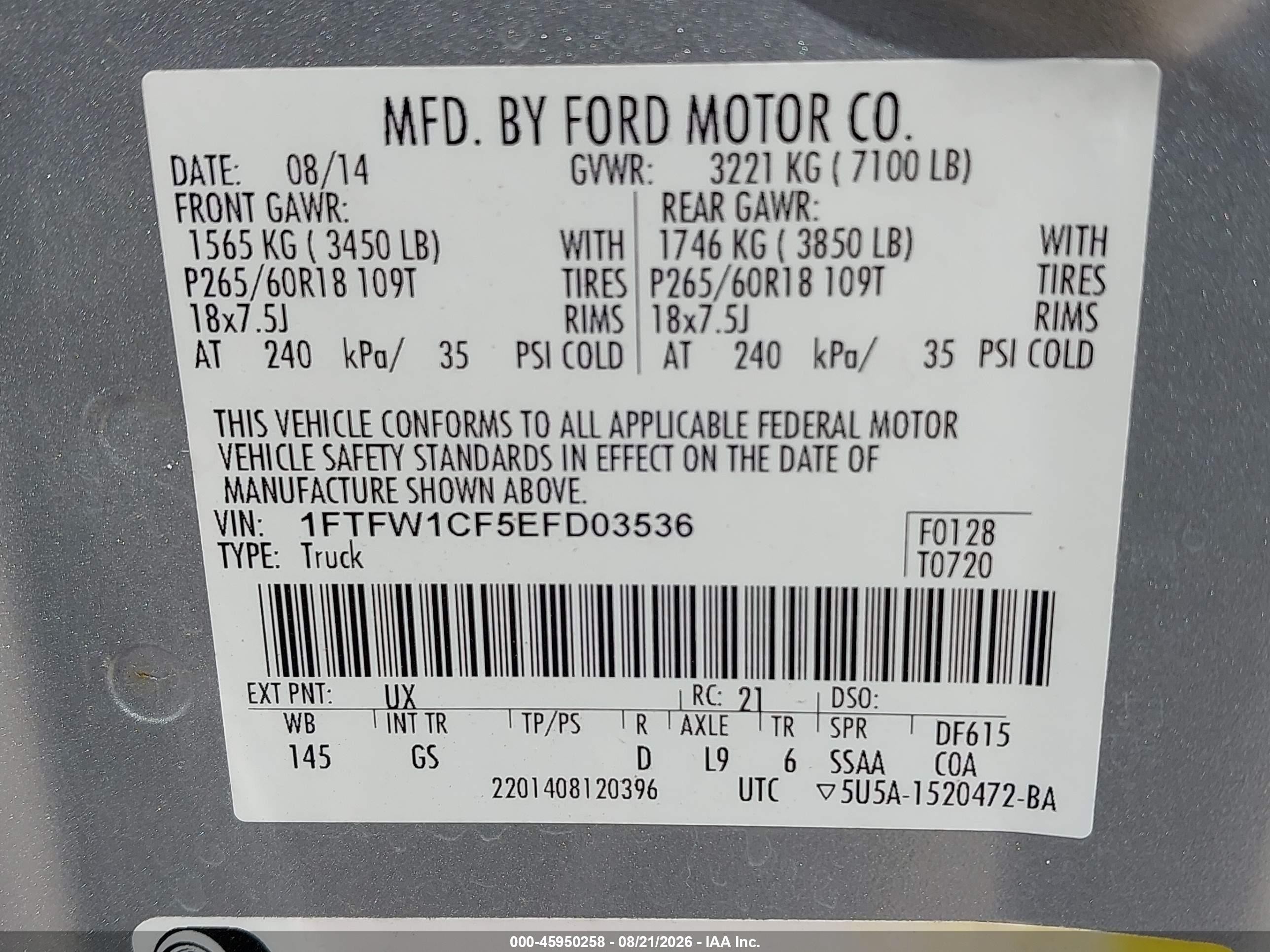 2014 Ford F-150 Xlt Silver vin: 1FTFW1CF5EFD03536